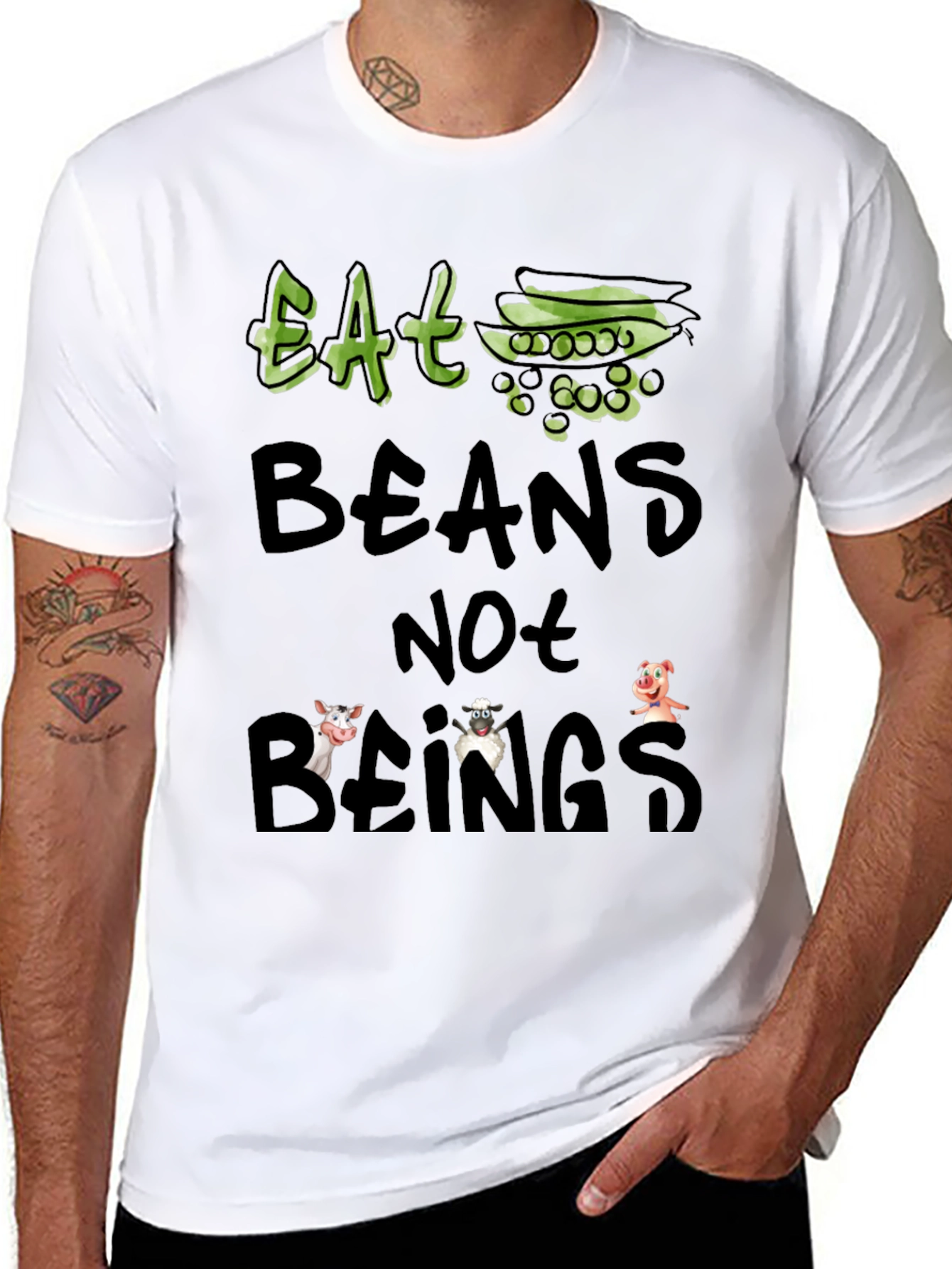 Eat Beans Not Beings Vegan T-Shirt