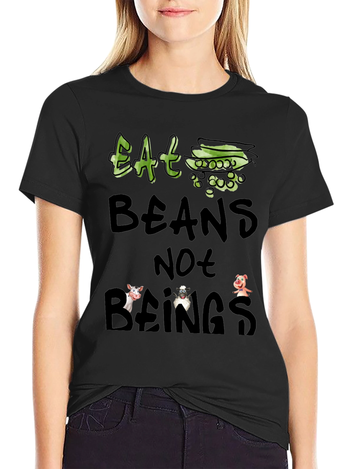 Eat Beans Not Beings Vegan T-Shirt