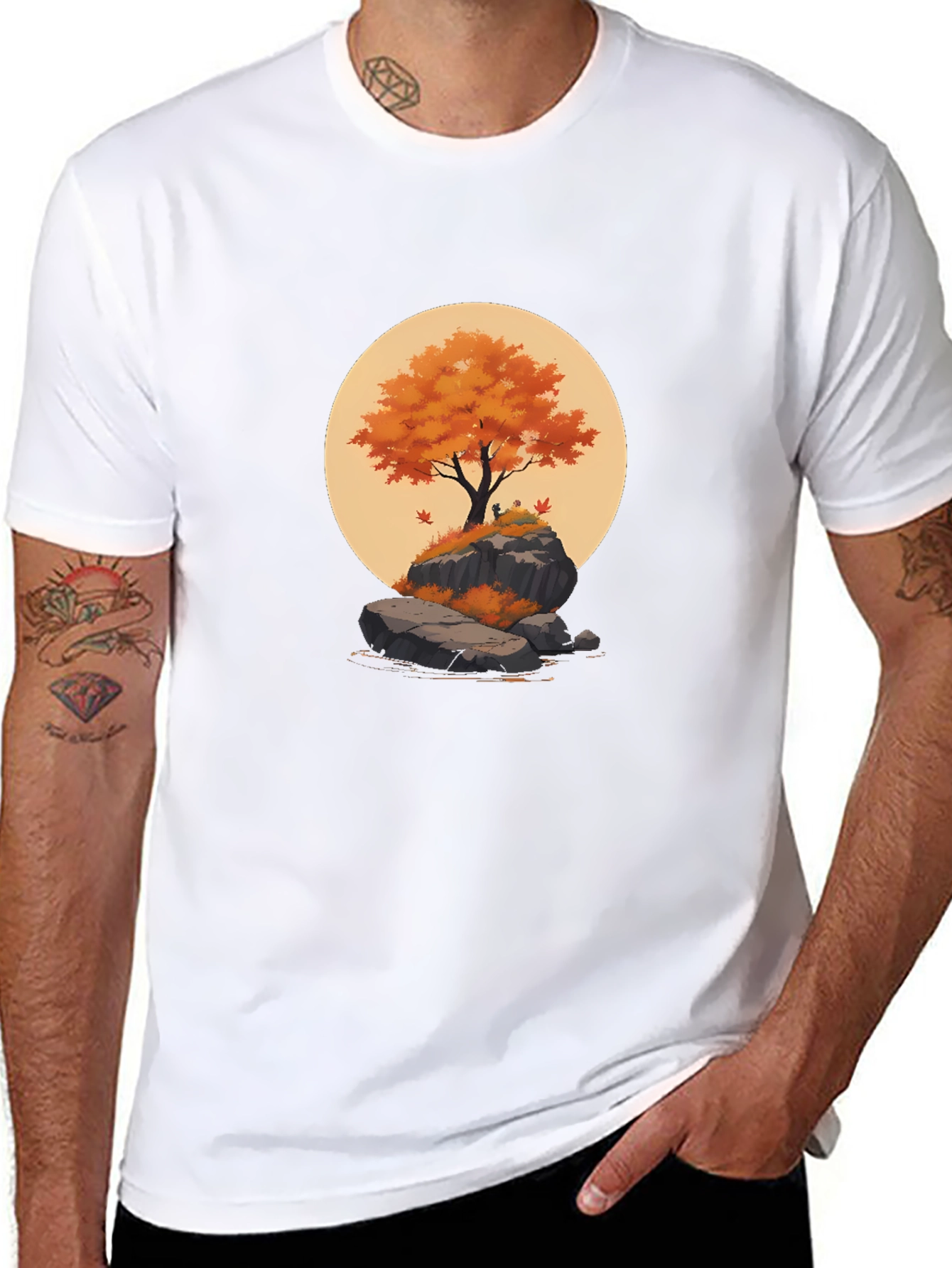 Autumn Tree Graphic Tee - Stylish Nature Shirt