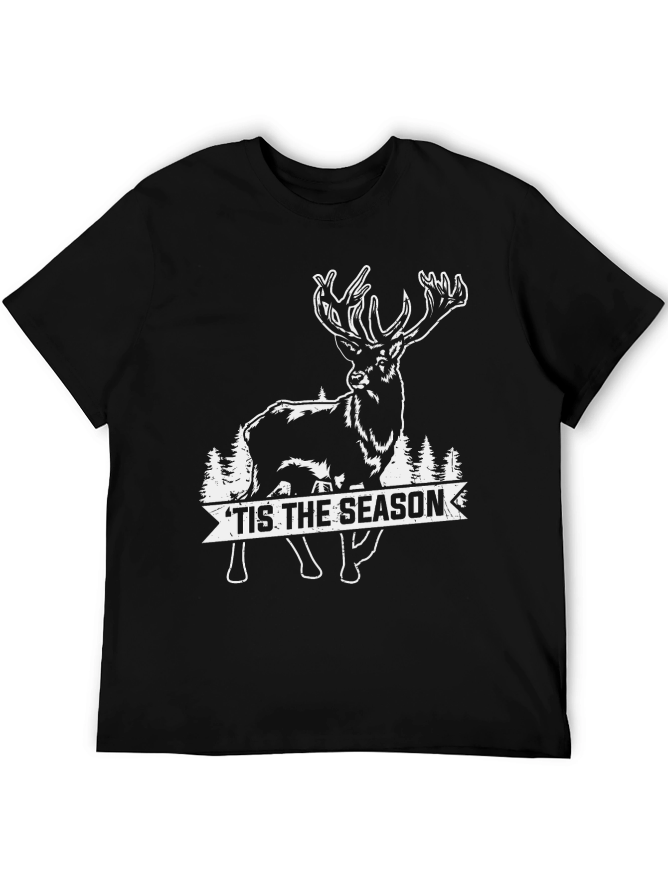 Tis The Season Deer Graphic Tee - Black