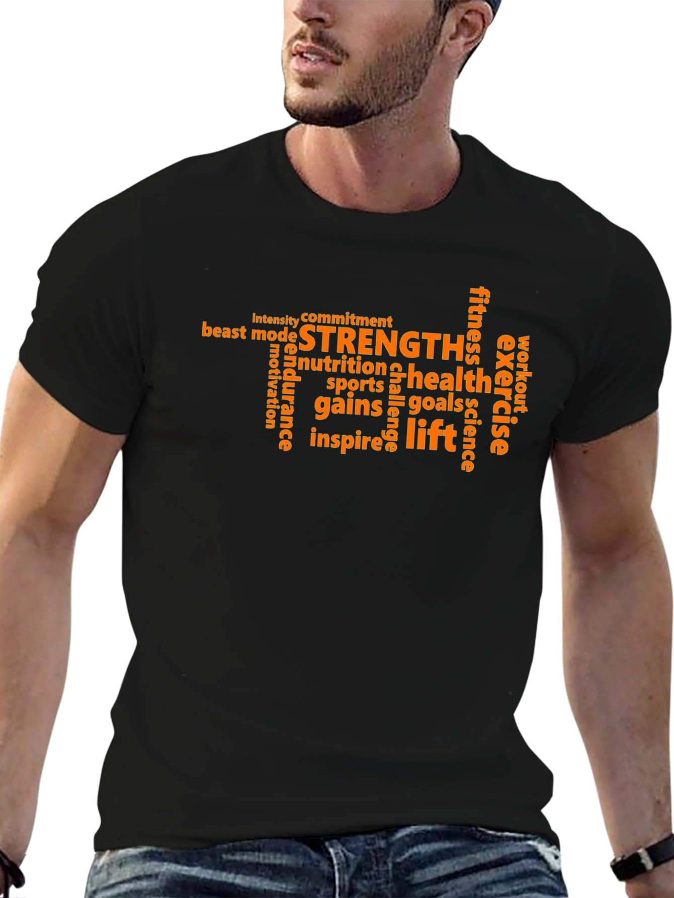 Strength Word Art Graphic Tee