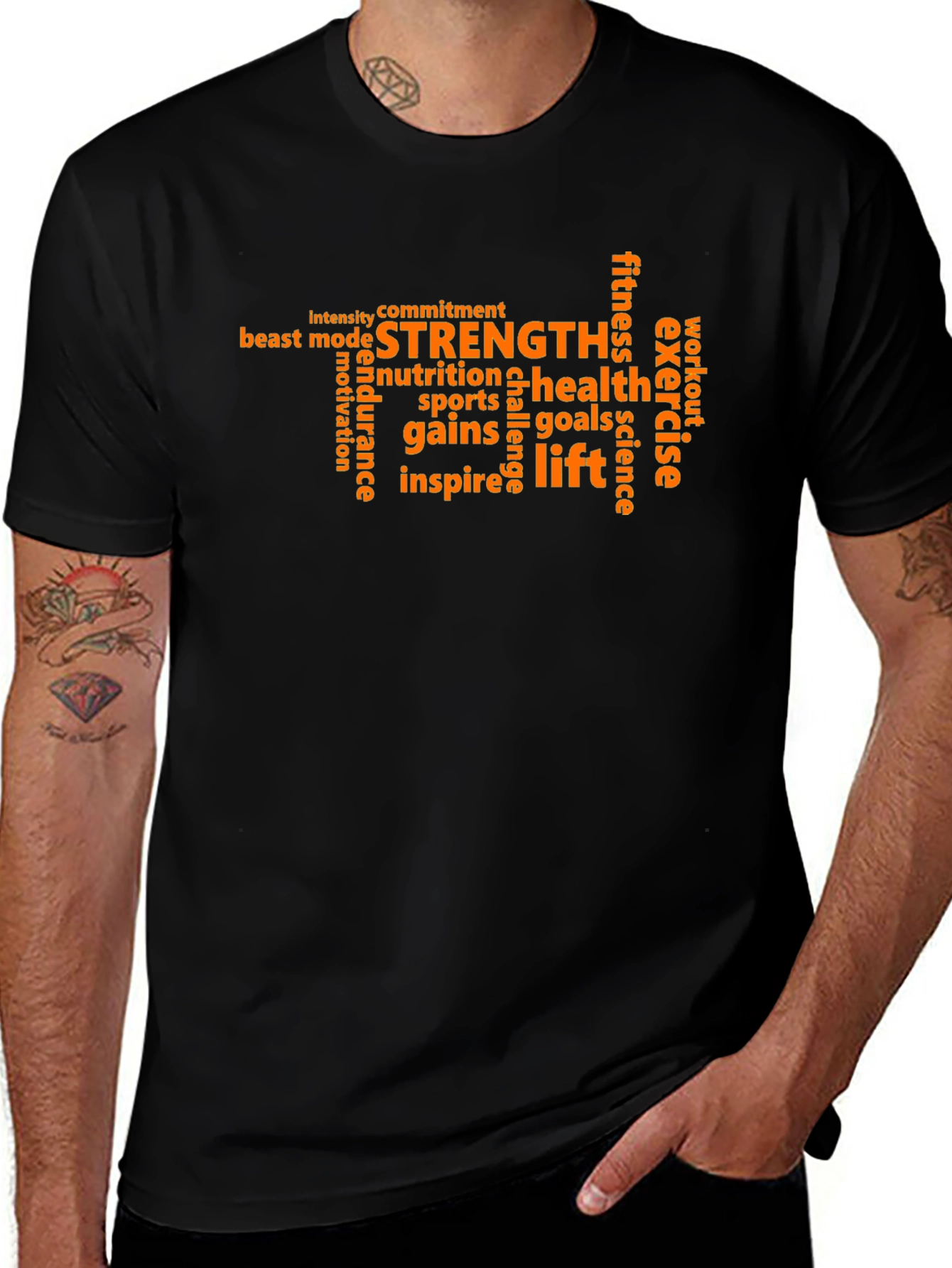 Strength Word Art Graphic Tee