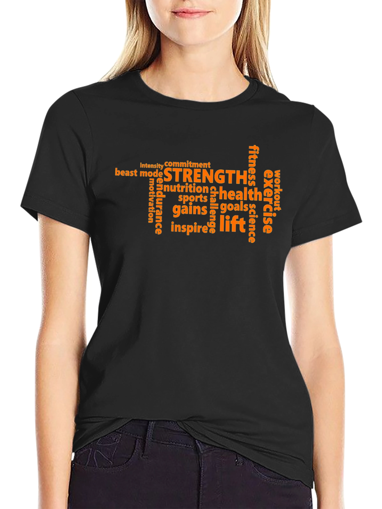 Strength Word Art Graphic Tee