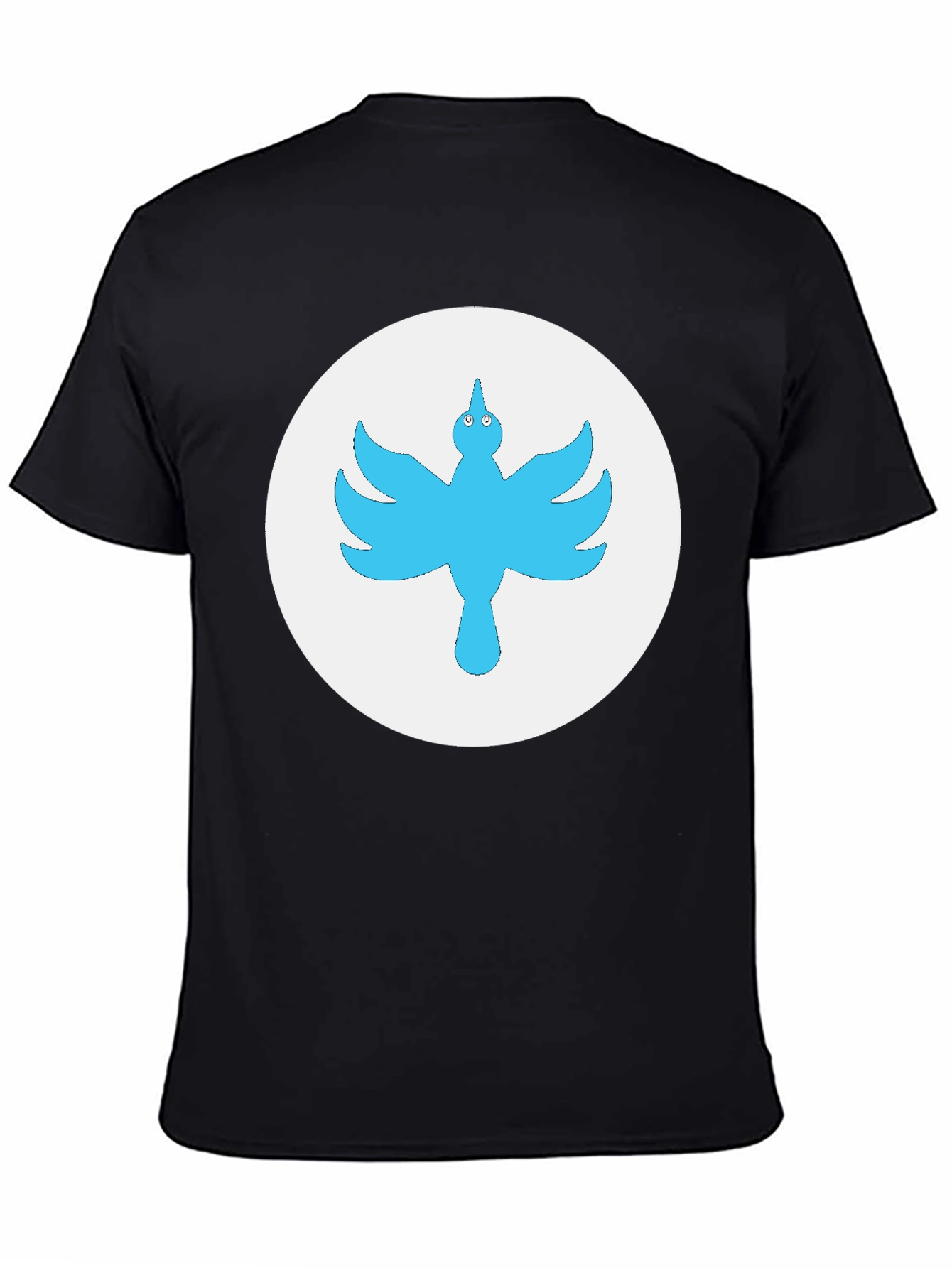 Blue Bird Graphic Tee - Black Cotton T-Shirt