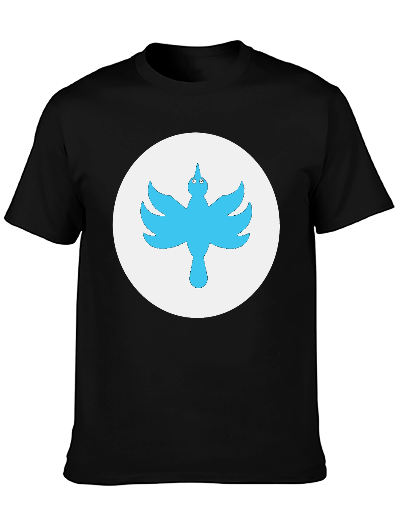Blue Bird Graphic Tee - Black Cotton T-Shirt