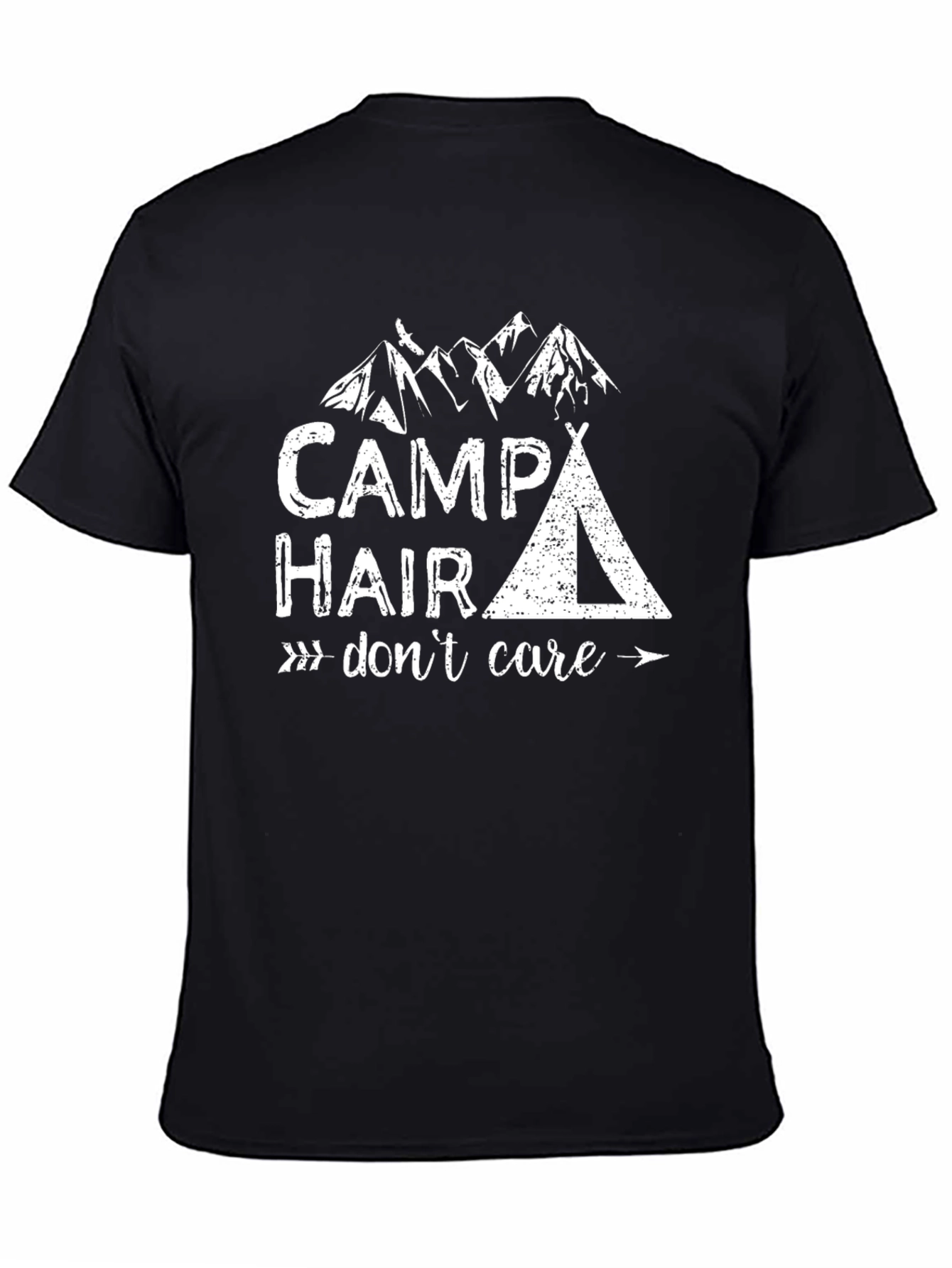 Camp Hair Dont Care Graphic Tee - Black