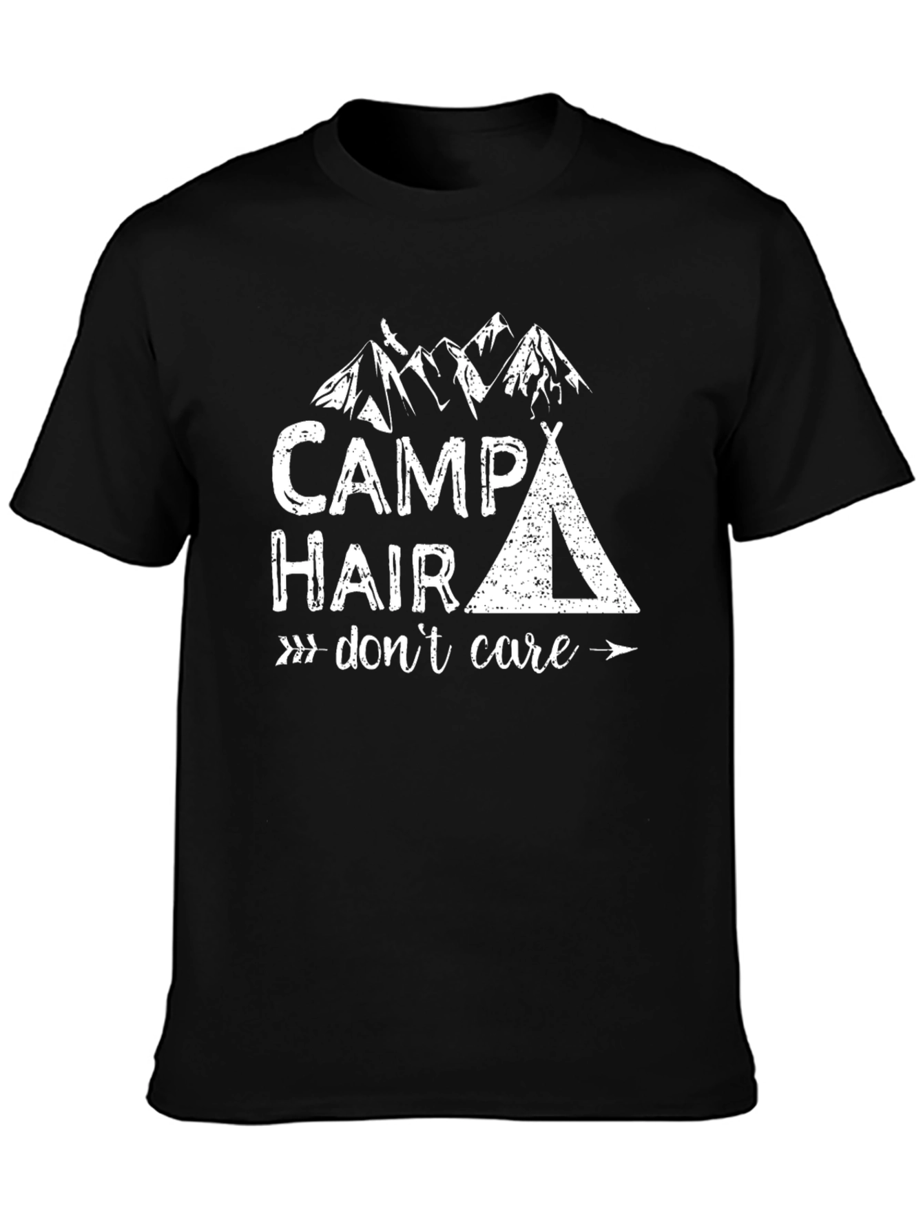 Camp Hair Dont Care Graphic Tee - Black