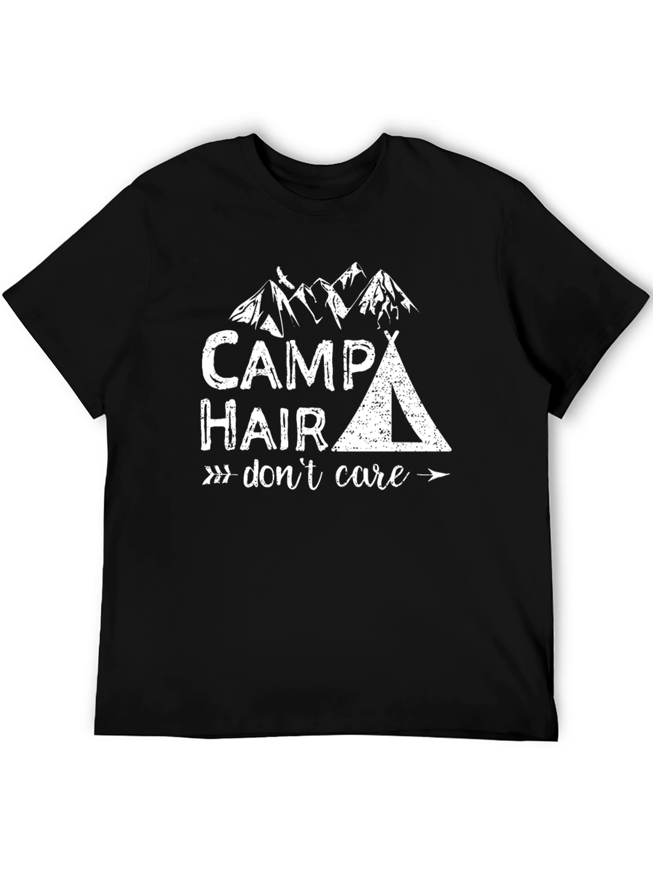 Camp Hair Dont Care Graphic Tee - Black