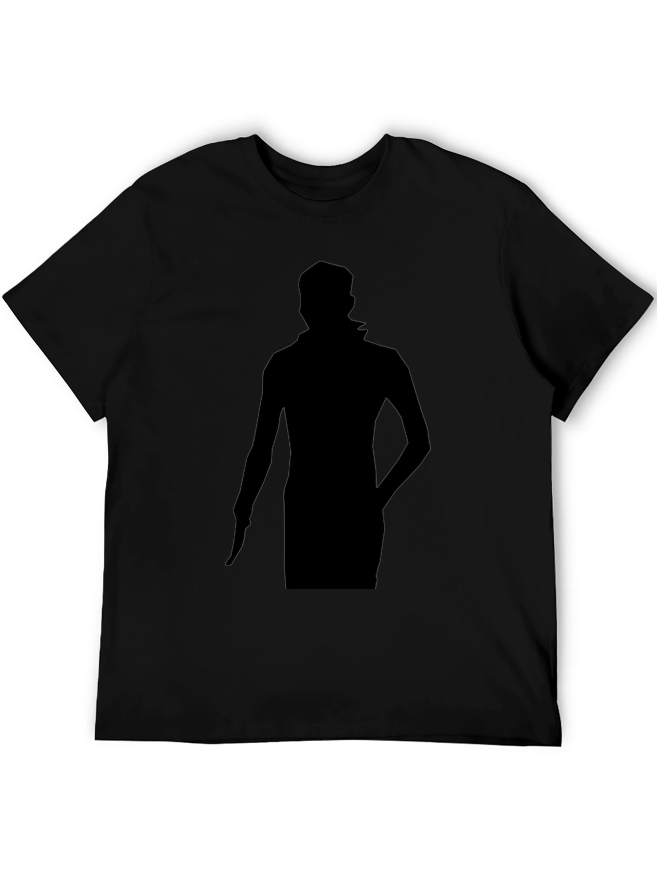 Mens Black Graphic Tee - Silhouette Design