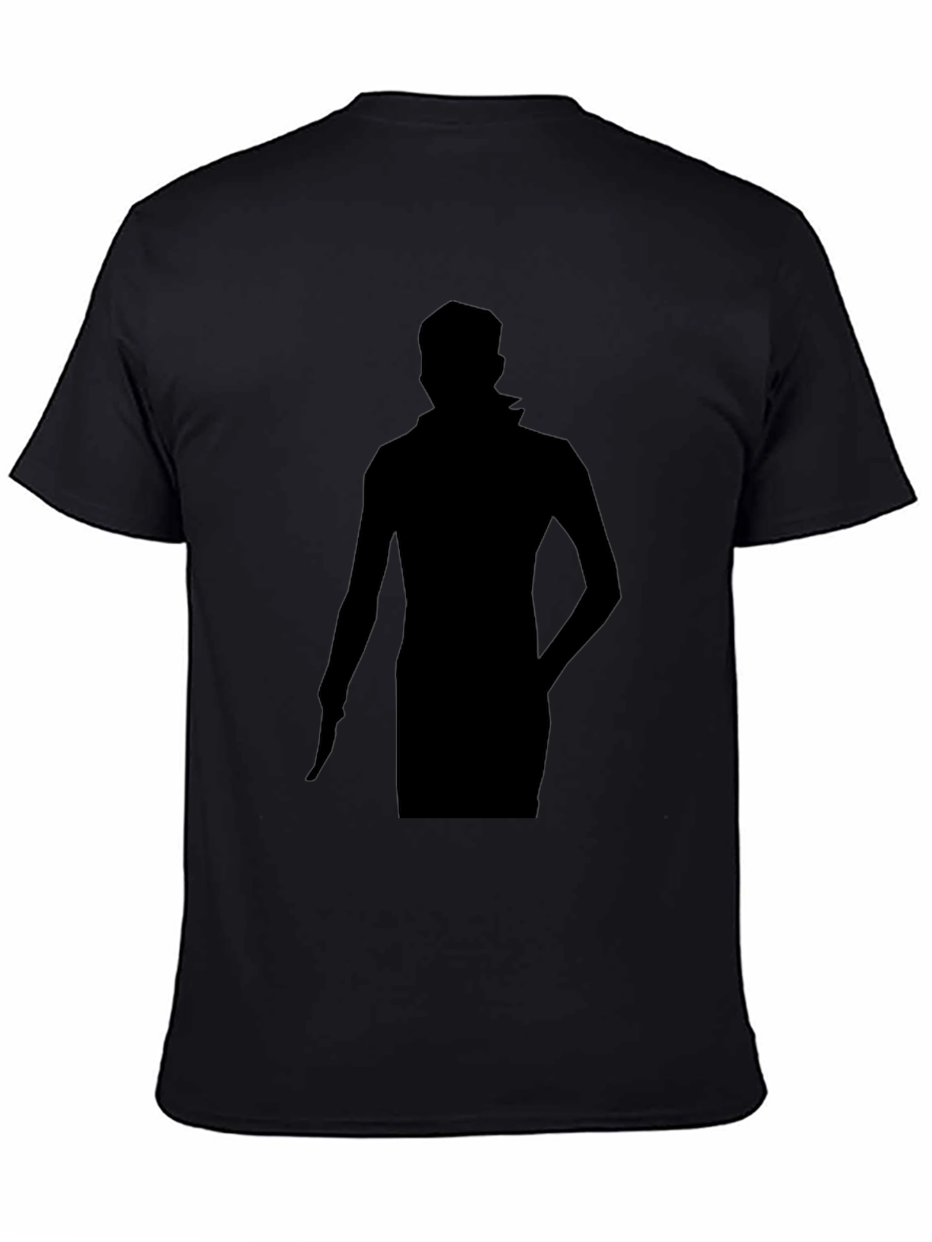 Mens Black Graphic Tee - Silhouette Design