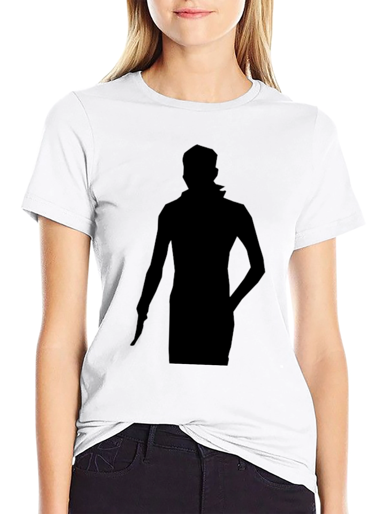 Mens Black Graphic Tee - Silhouette Design