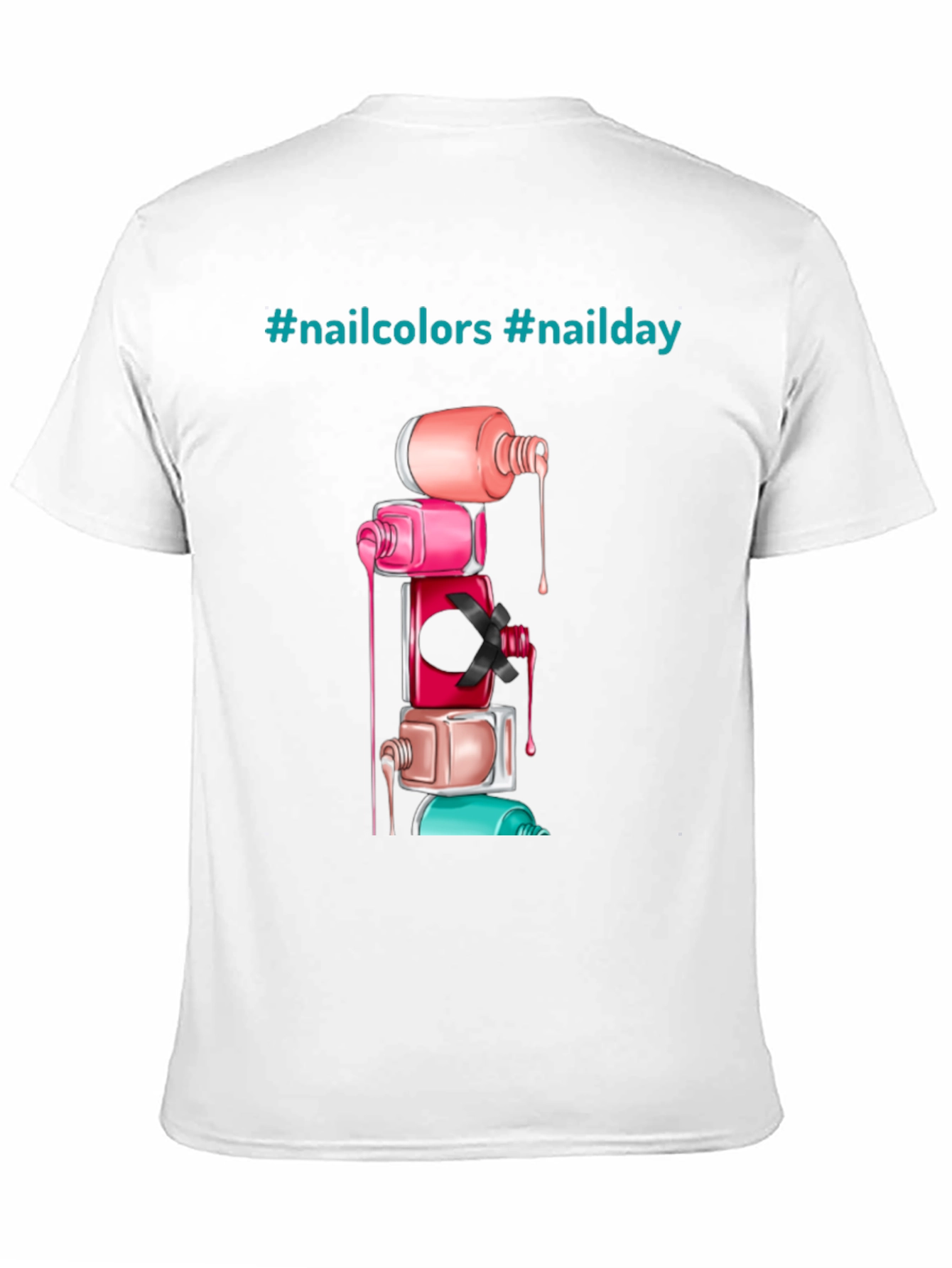 Nail Polish Stack Tee - Fashionable Nail Art Shirt