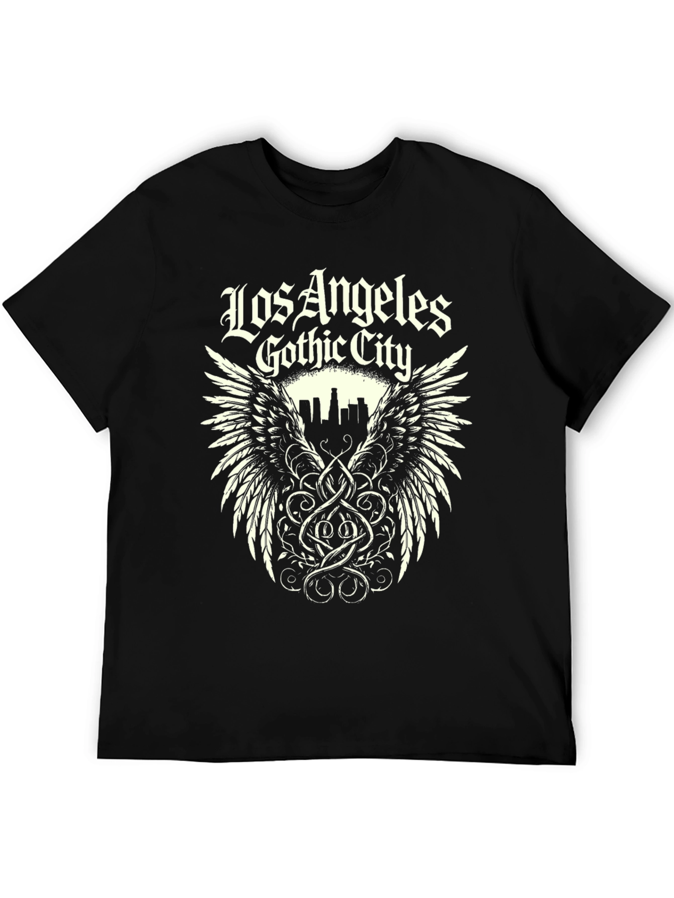 Los Angeles Gothic City Graphic Tee - Black