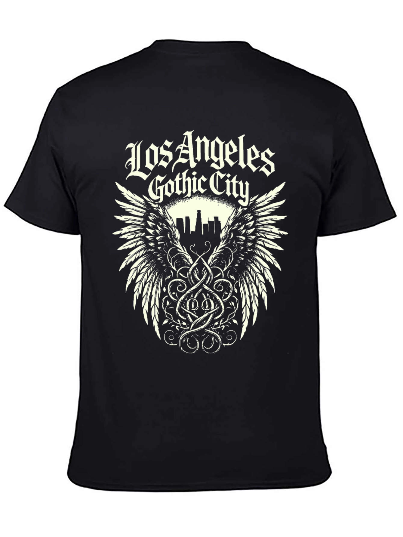 Los Angeles Gothic City Graphic Tee - Black