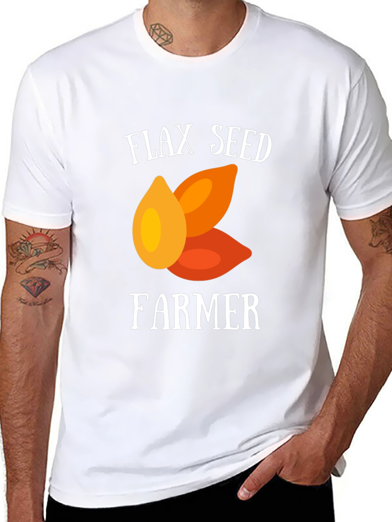 Flax Seed Farmer Graphic Tee - Black