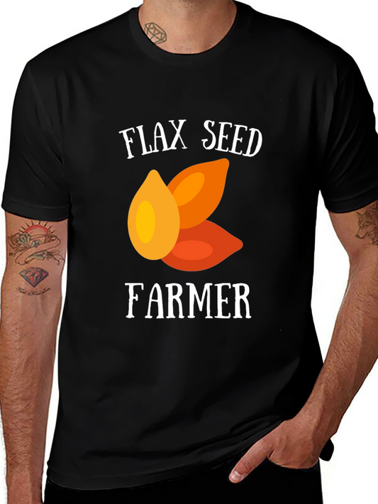 Flax Seed Farmer Graphic Tee - Black