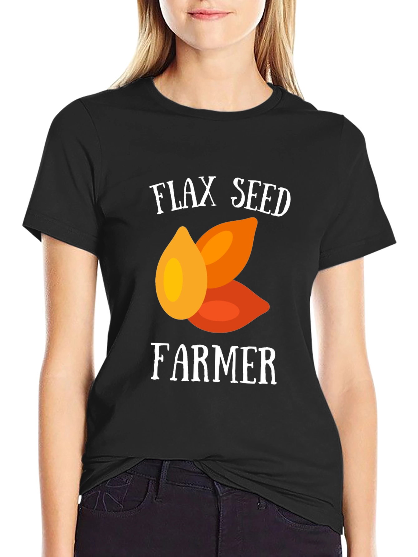 Flax Seed Farmer Graphic Tee - Black