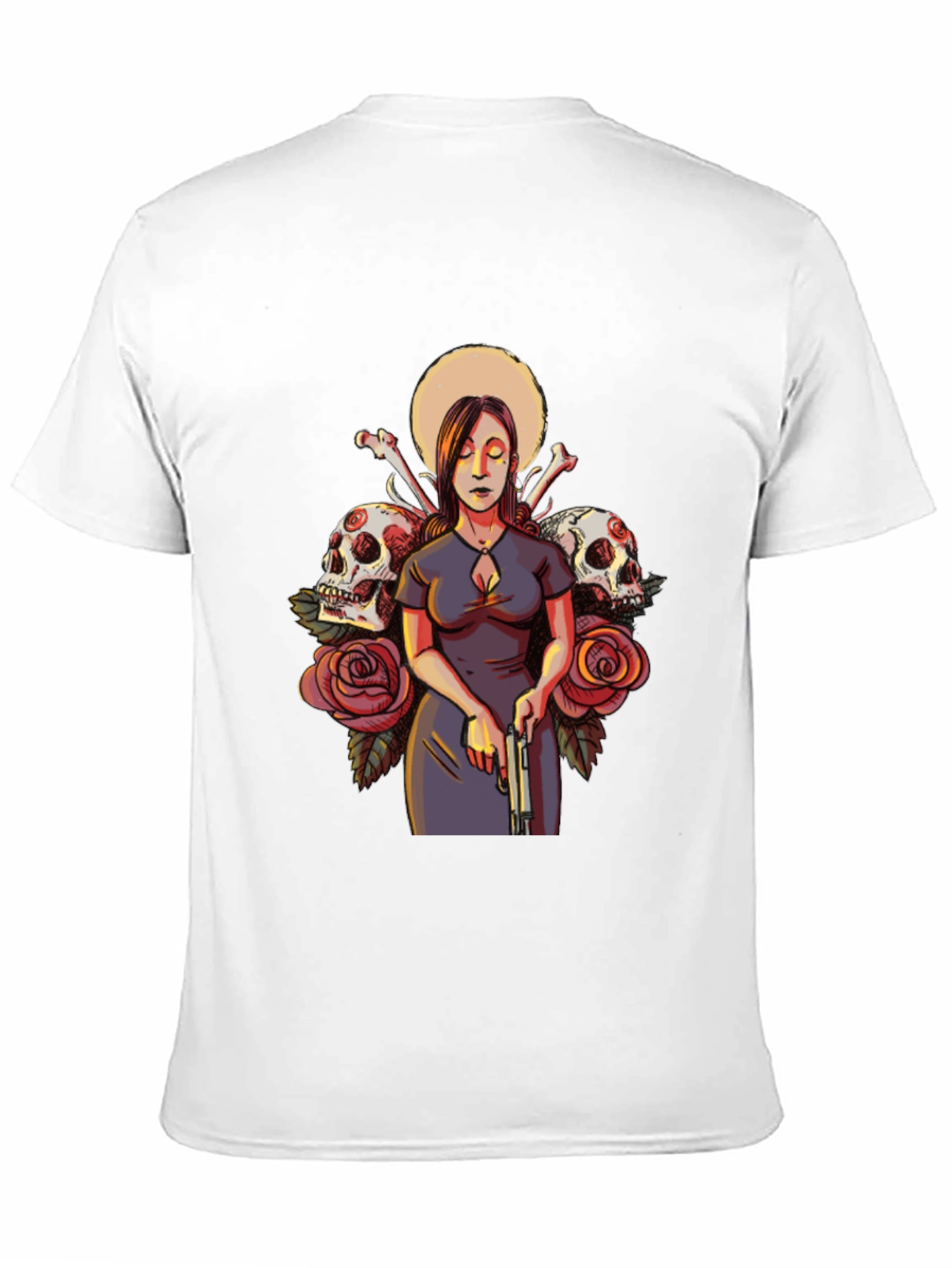 Skull & Roses Graphic Tee - Black