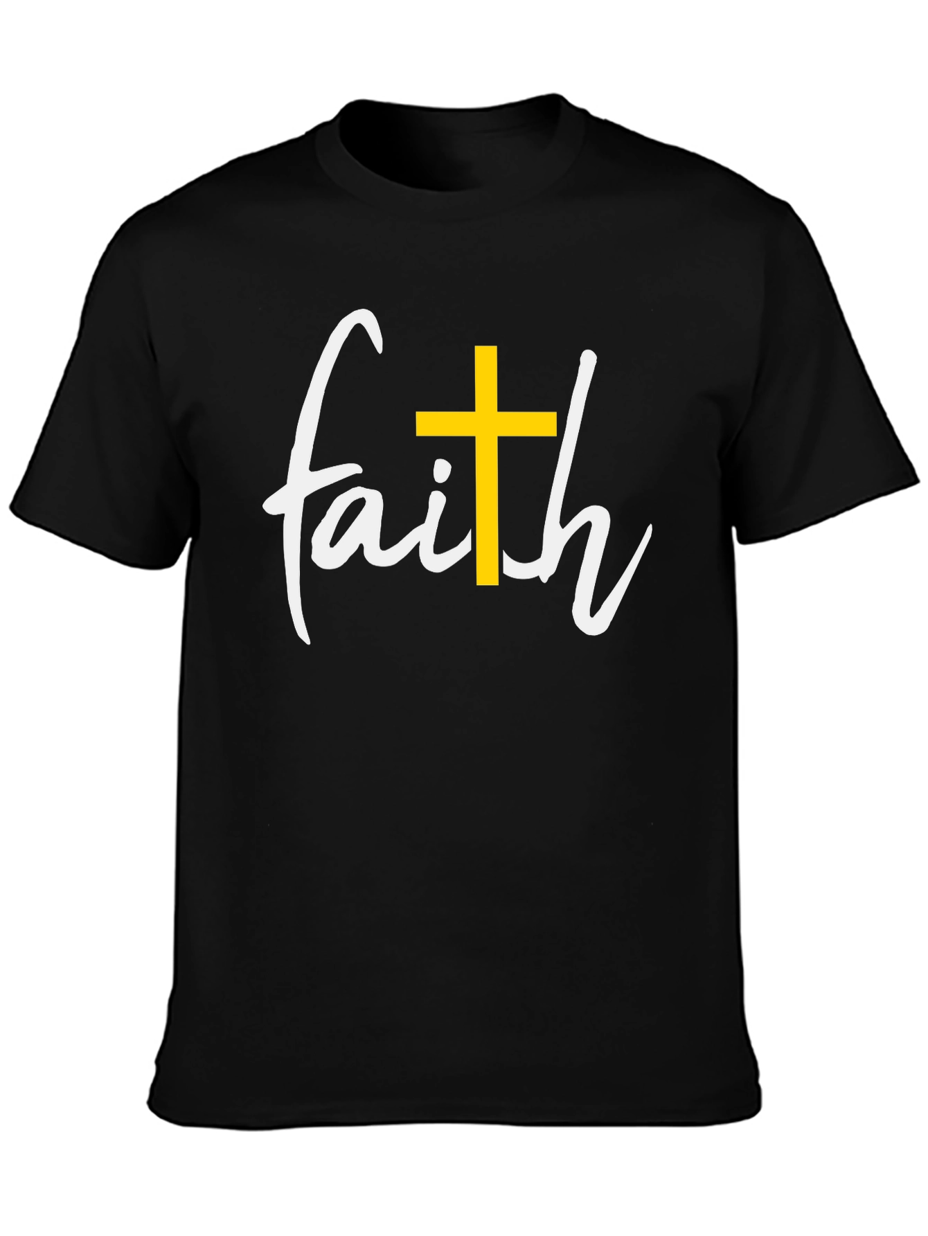 Faith Cross Graphic Black T-Shirt