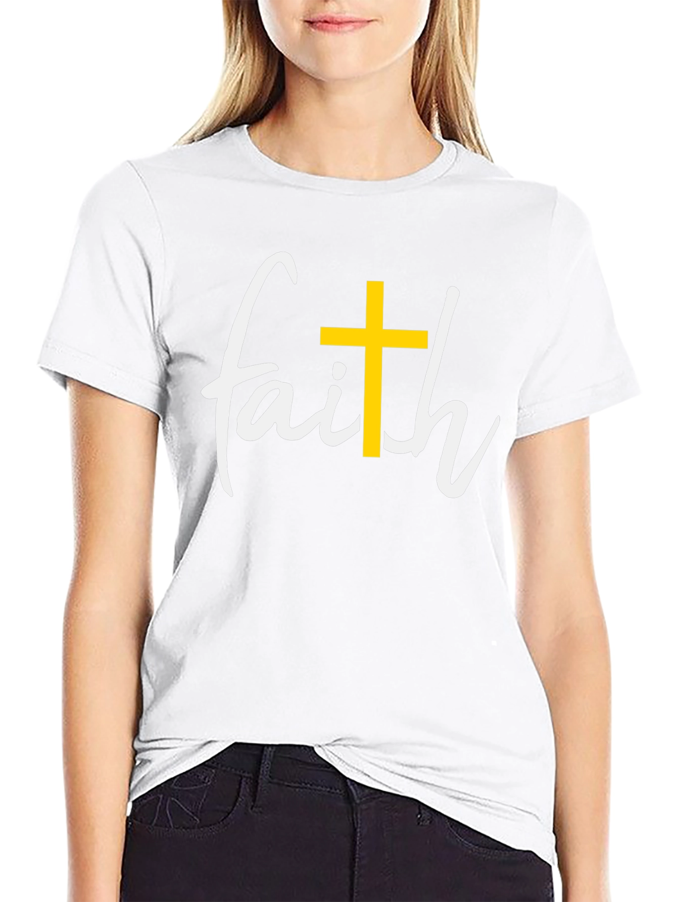 Faith Cross Graphic Black T-Shirt