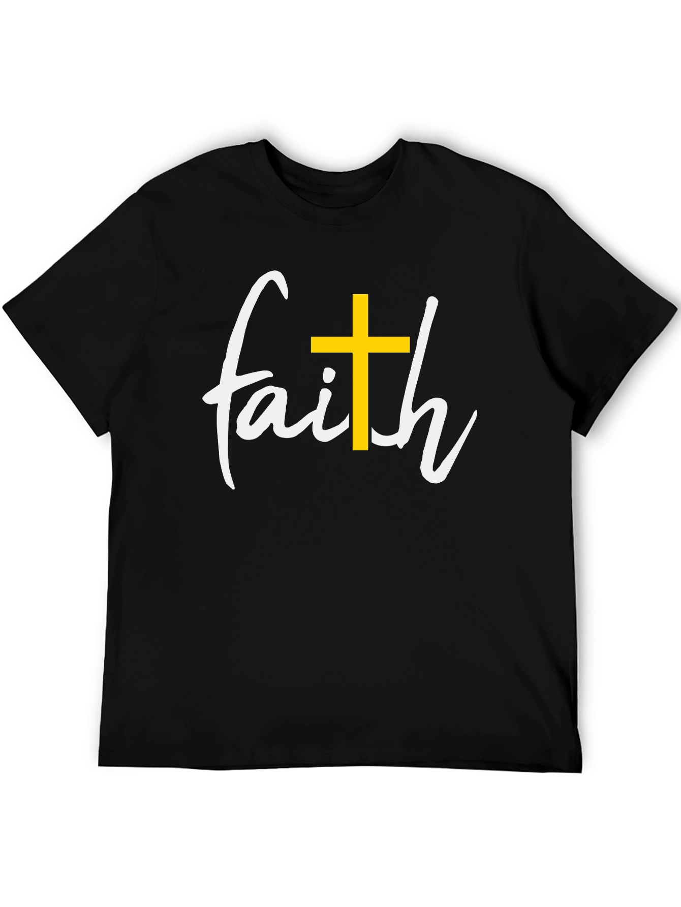 Faith Cross Graphic Black T-Shirt