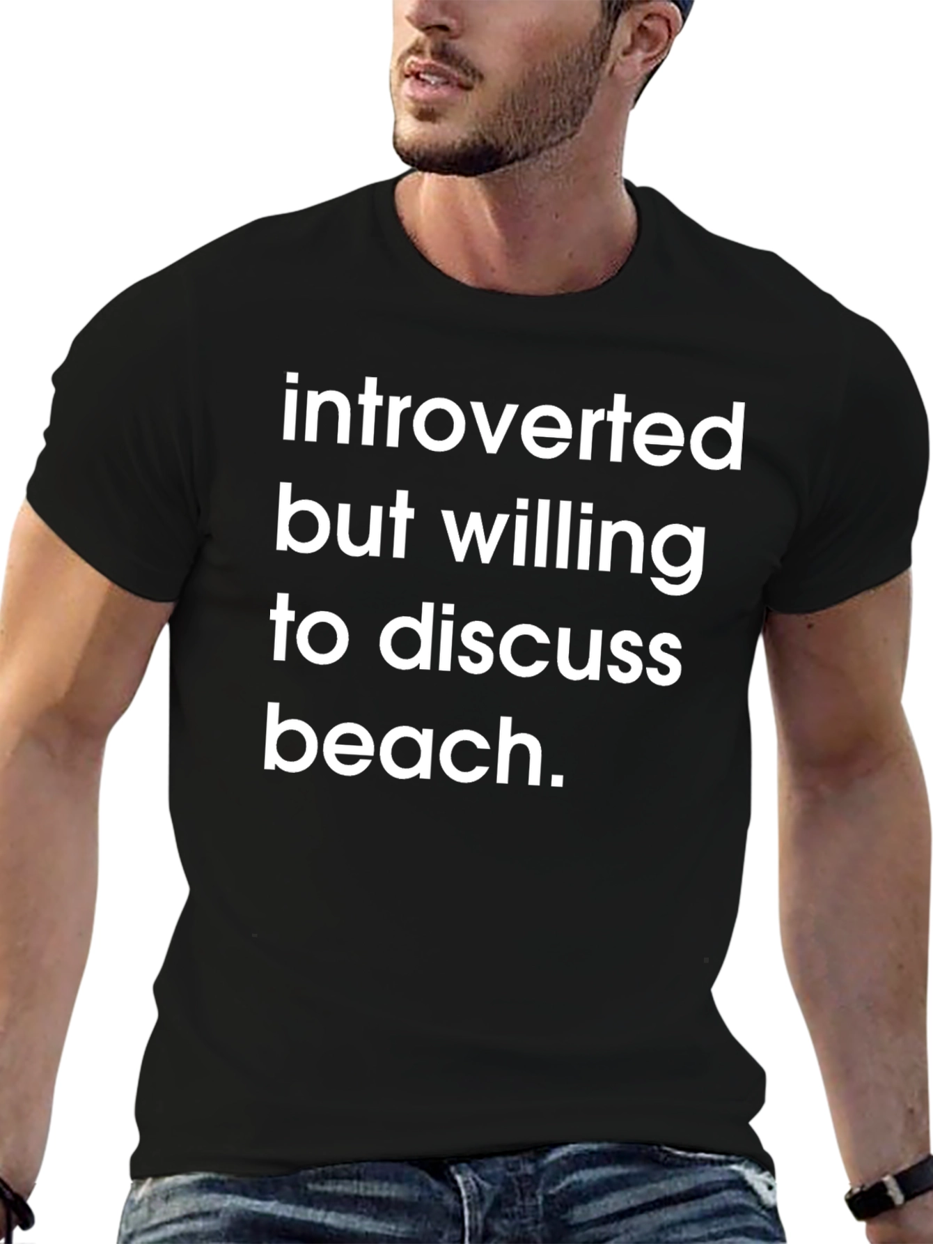 Introverted Beach T-Shirt - Comfortable Cotton Tee