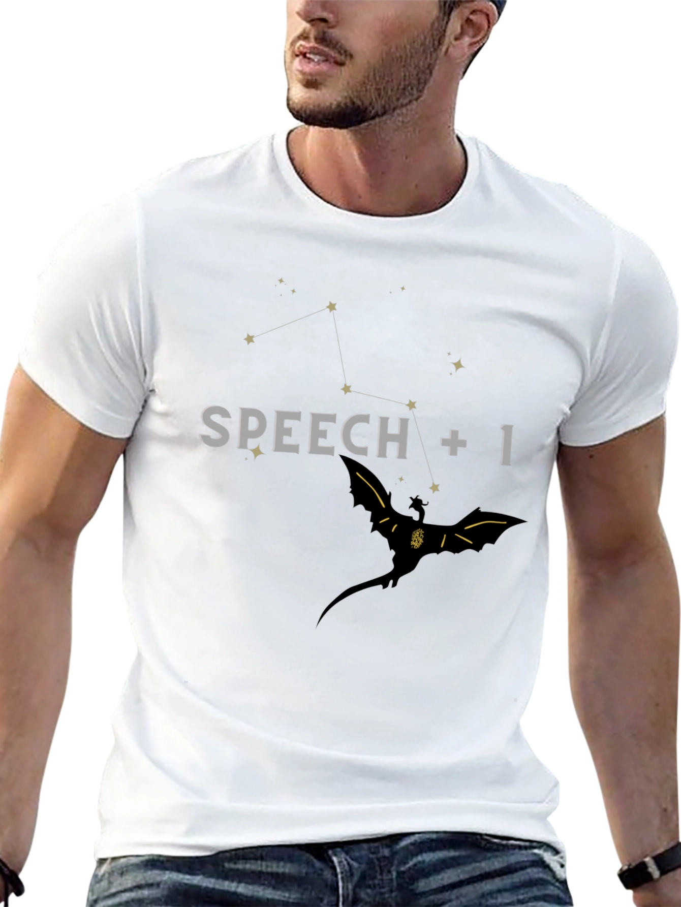 Speech +1 Dragon Graphic T-Shirt - Black