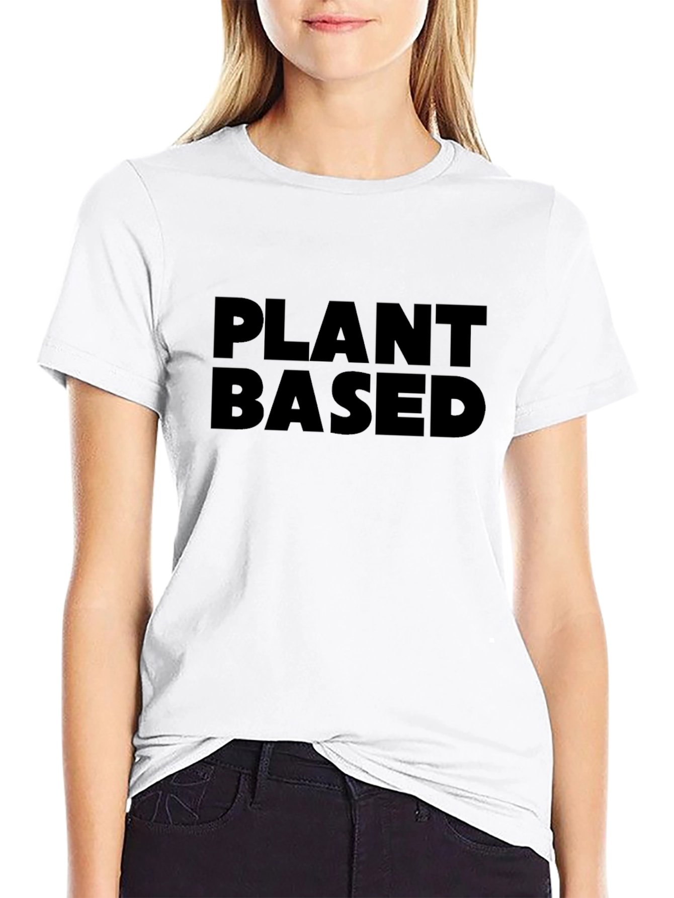 Plant Based Statement Tee - Black Casual T-Shirt