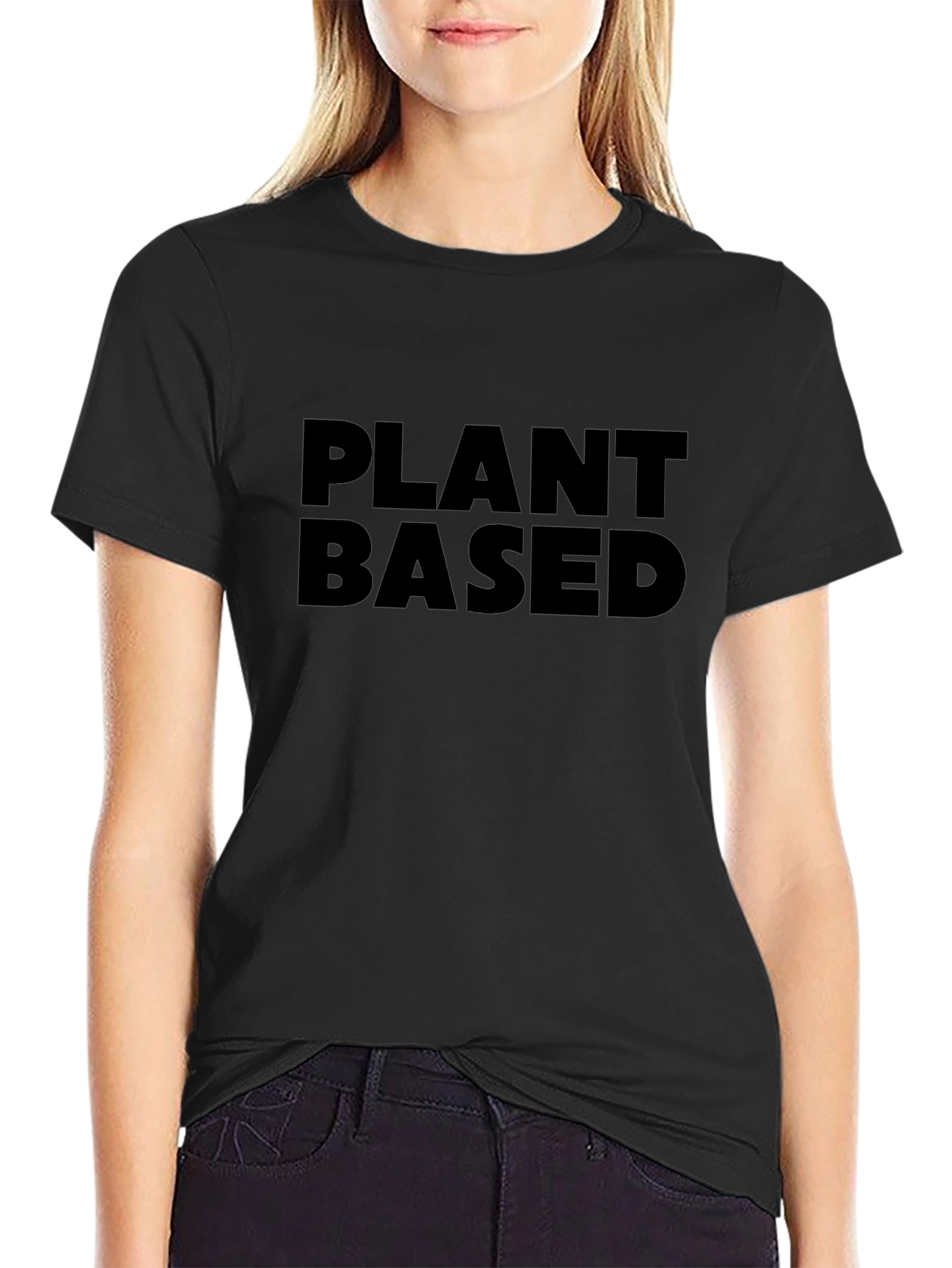 Plant Based Statement Tee - Black Casual T-Shirt