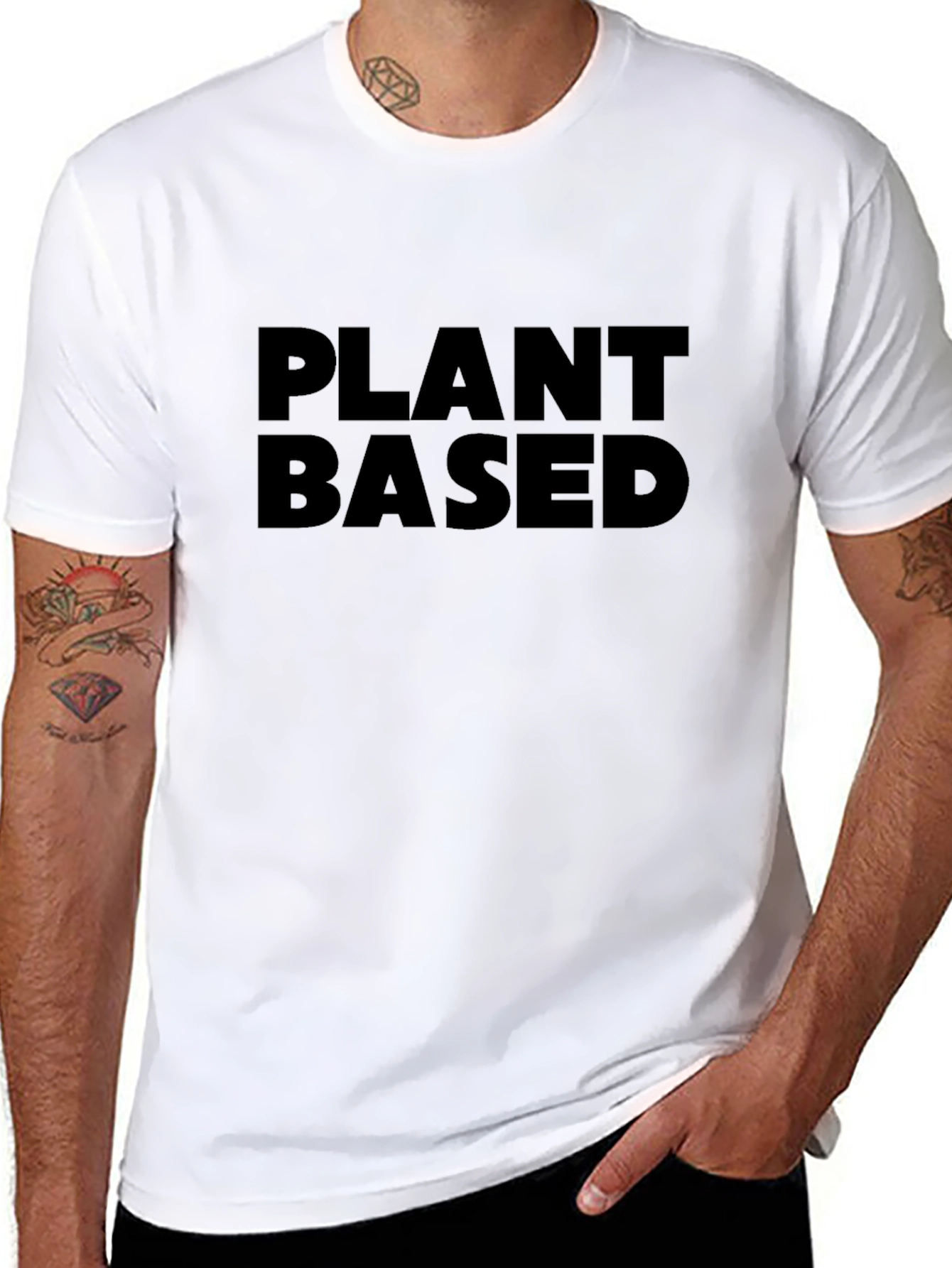 Plant Based Statement Tee - Black Casual T-Shirt