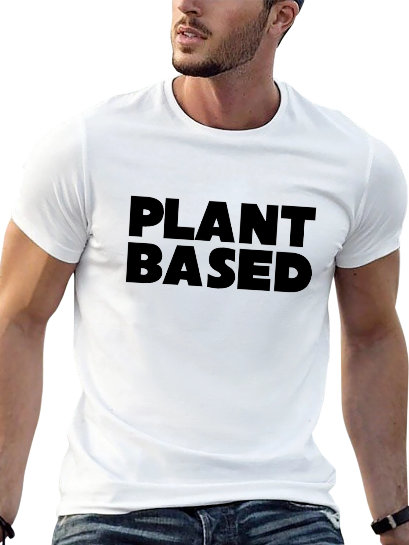 Plant Based Statement Tee - Black Casual T-Shirt