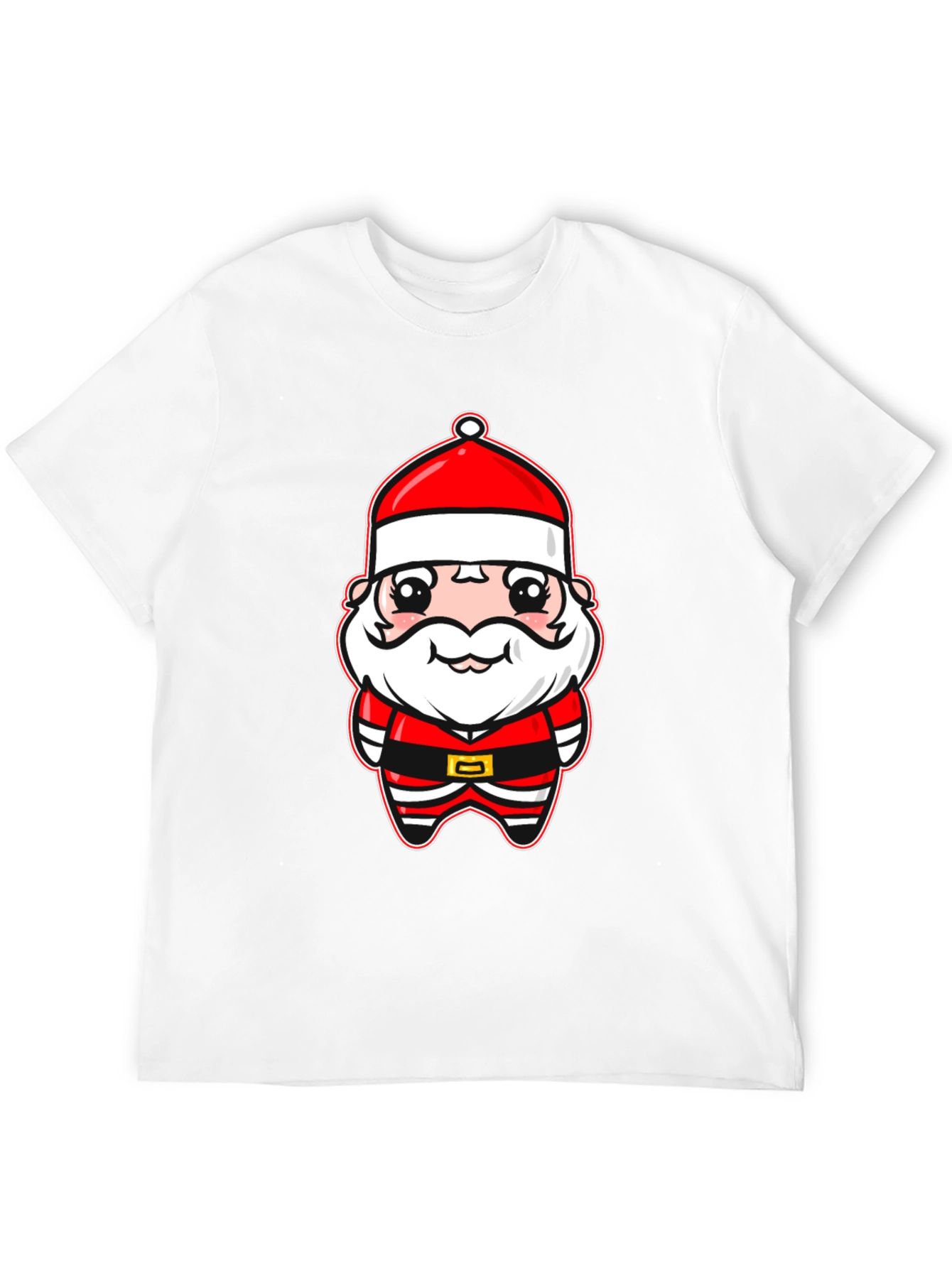 Cute Santa Cartoon Black T-Shirt