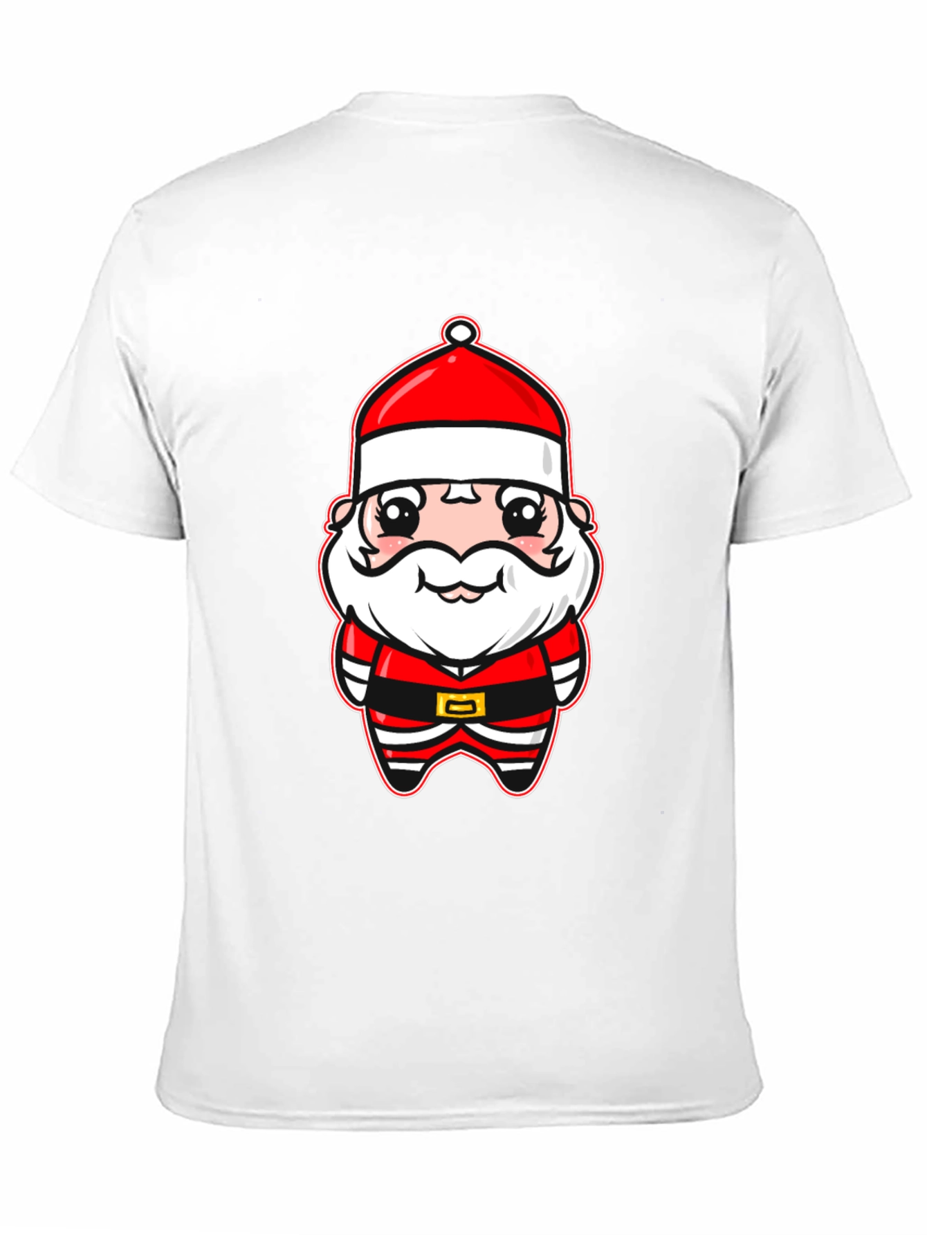 Cute Santa Cartoon Black T-Shirt