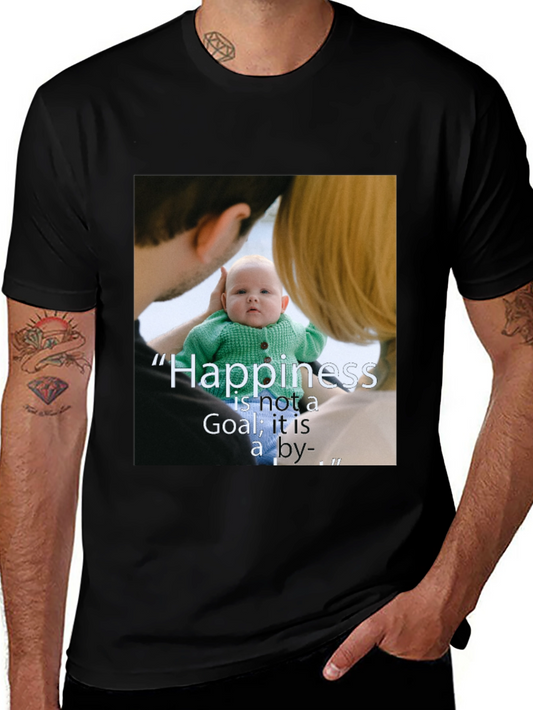 Family Photo Print Black T-Shirt