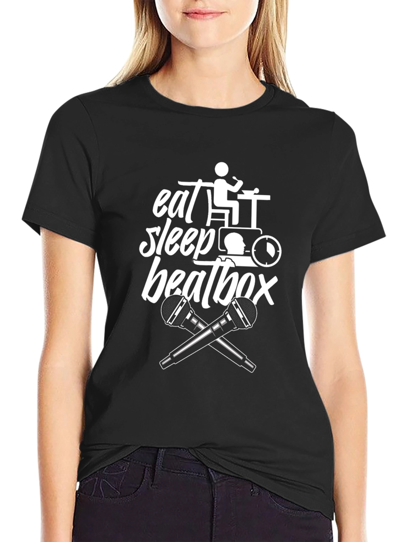 Eat Sleep Beatbox Black Graphic Tee