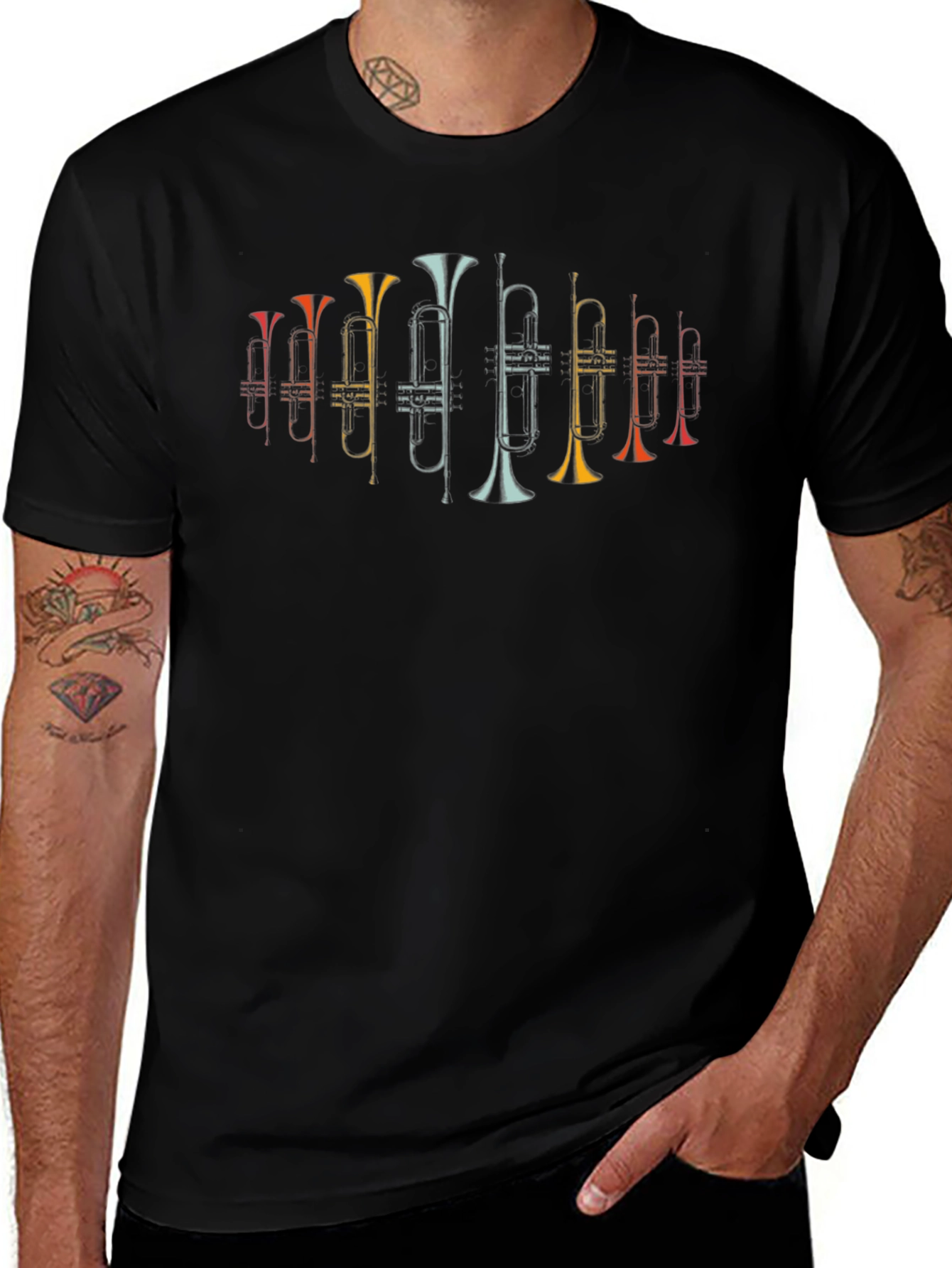 Retro Trumpet Graphic Tee - Musicians Casual Style