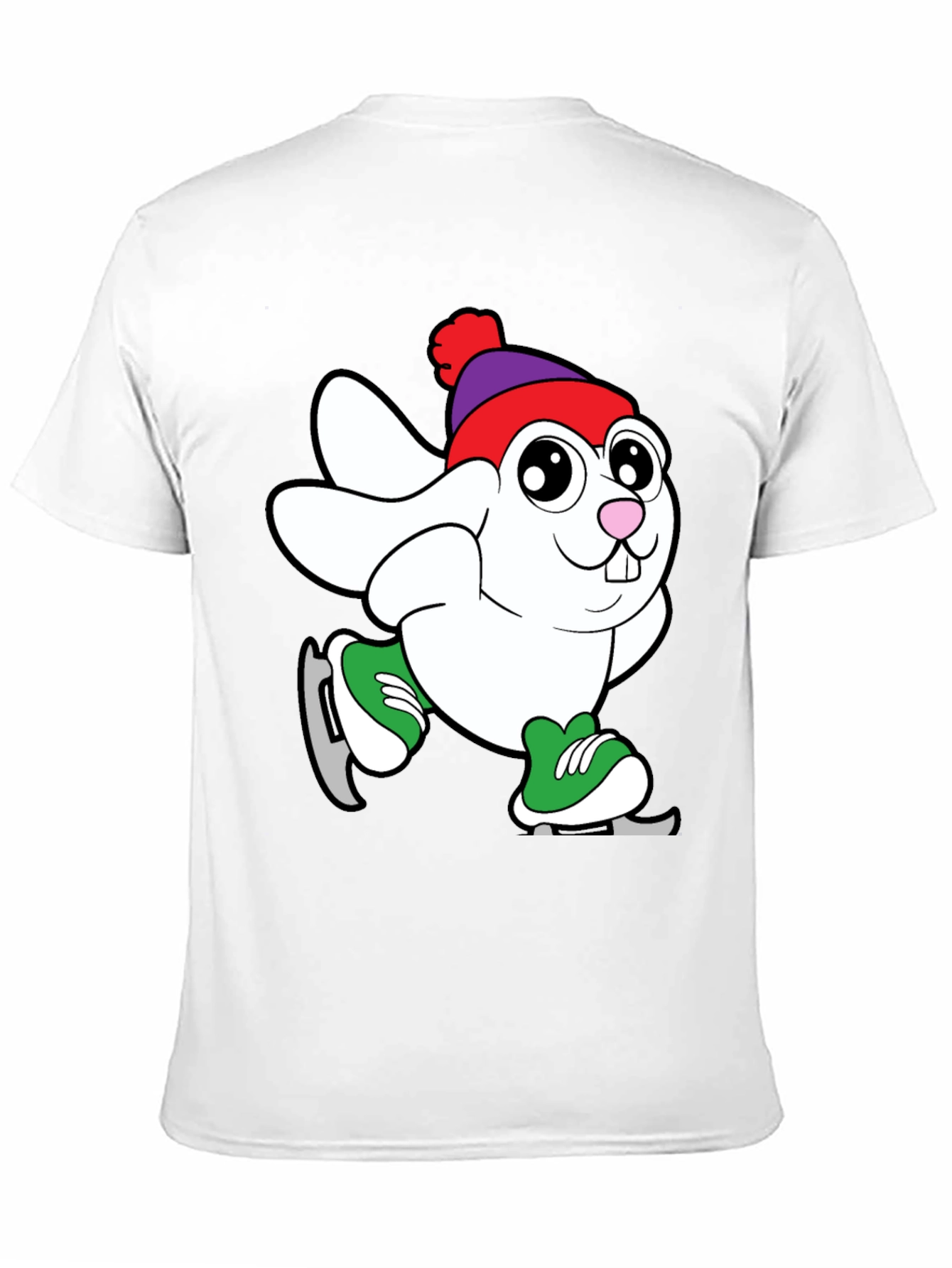 Skating Bunny Graphic Tee - Black T-Shirt