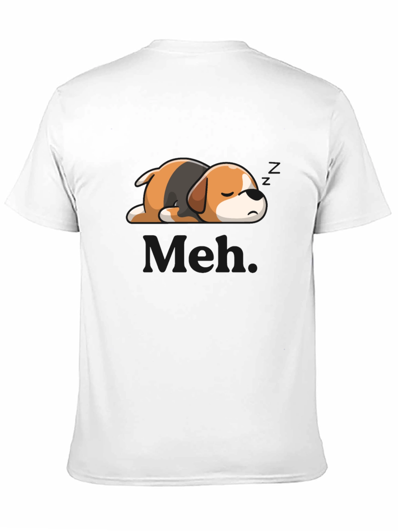 Mens Meh Lazy Sleeping Dog Graphic T-Shirt