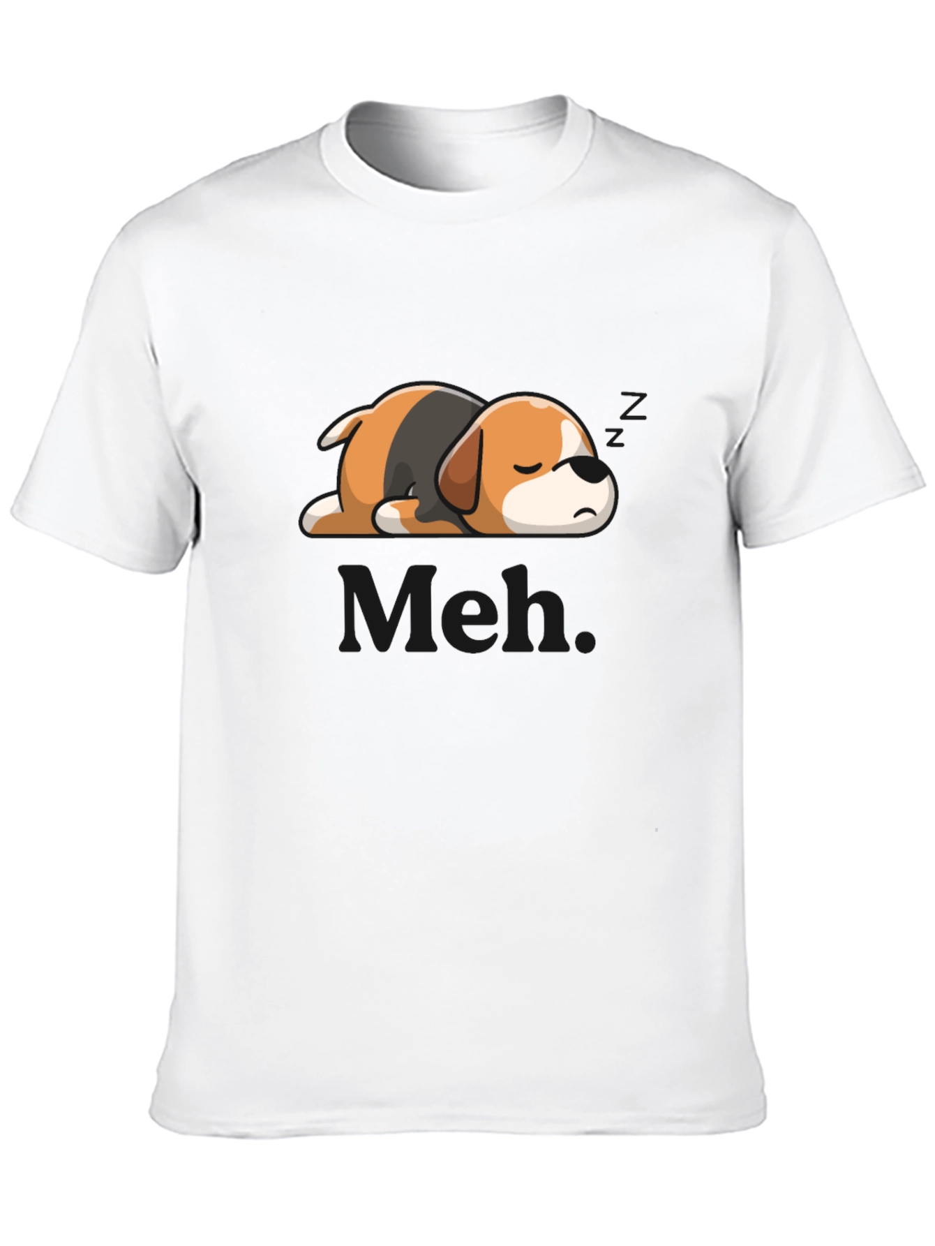 Mens Meh Lazy Sleeping Dog Graphic T-Shirt