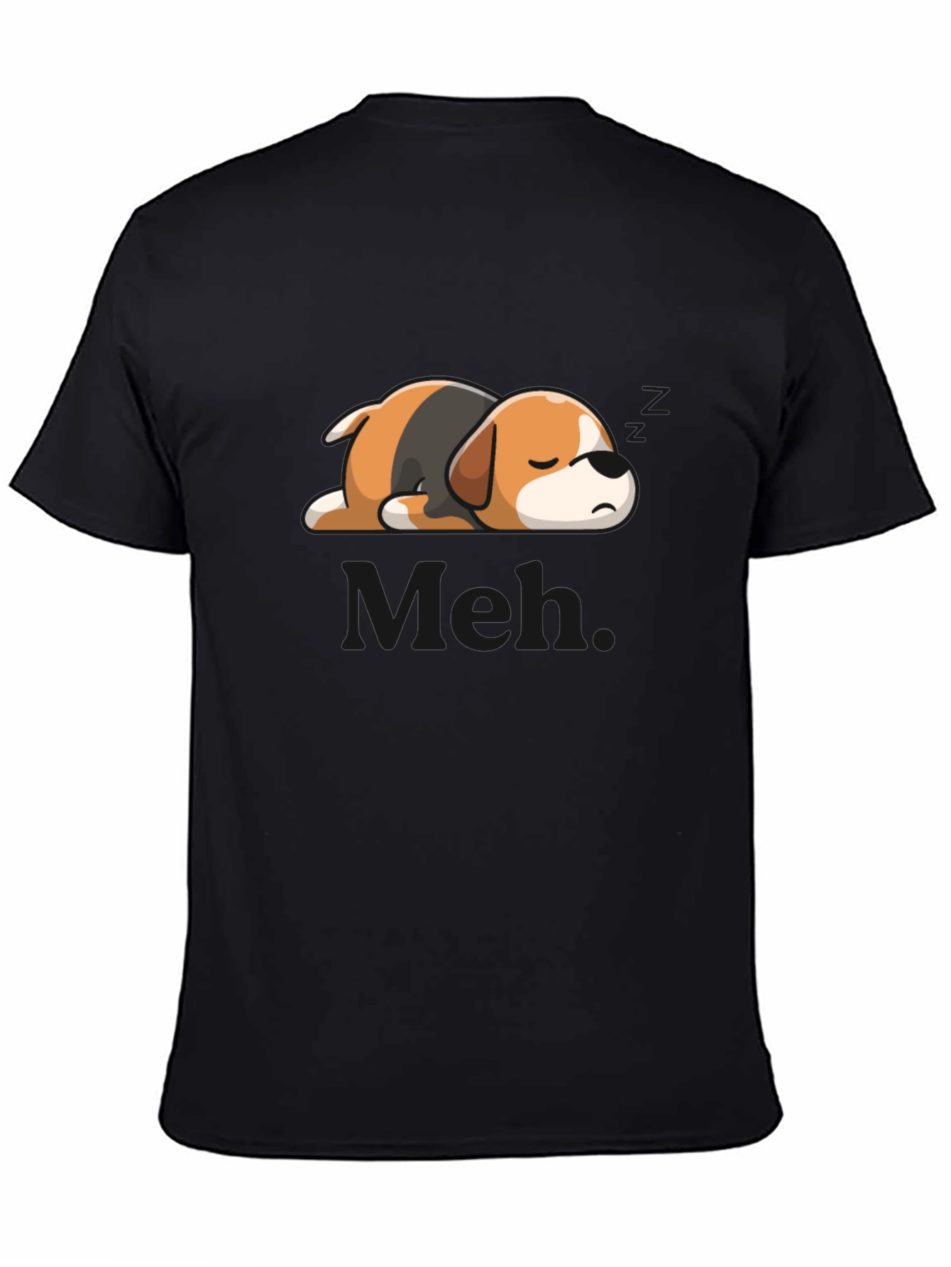 Mens Meh Lazy Sleeping Dog Graphic T-Shirt
