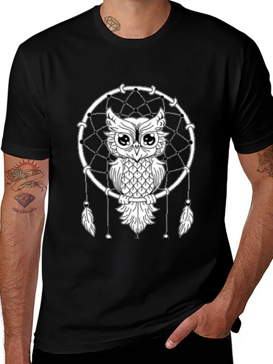 Owl Dreamcatcher Graphic Tee - Unisex Black T-Shirt