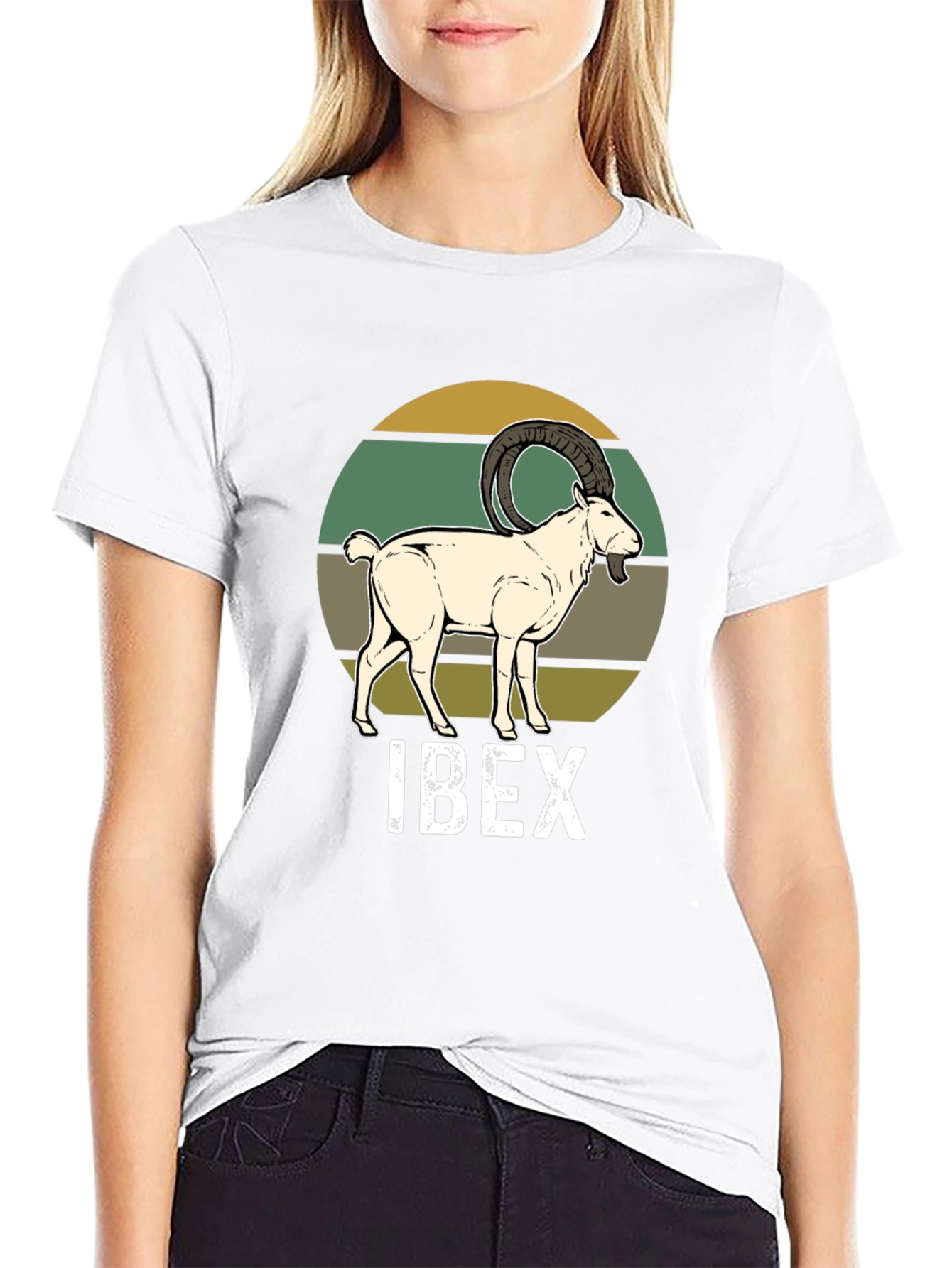 Ibex Graphic Tee - Retro Animal Print T-Shirt