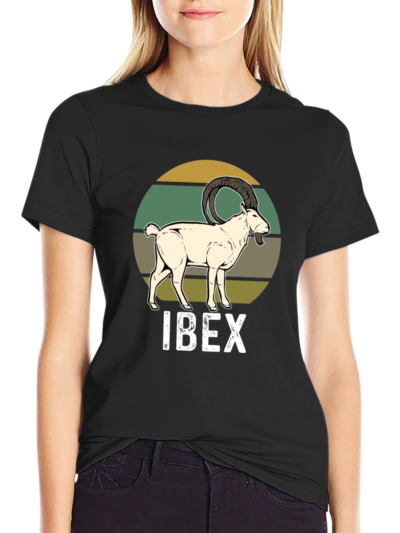 Ibex Graphic Tee - Retro Animal Print T-Shirt