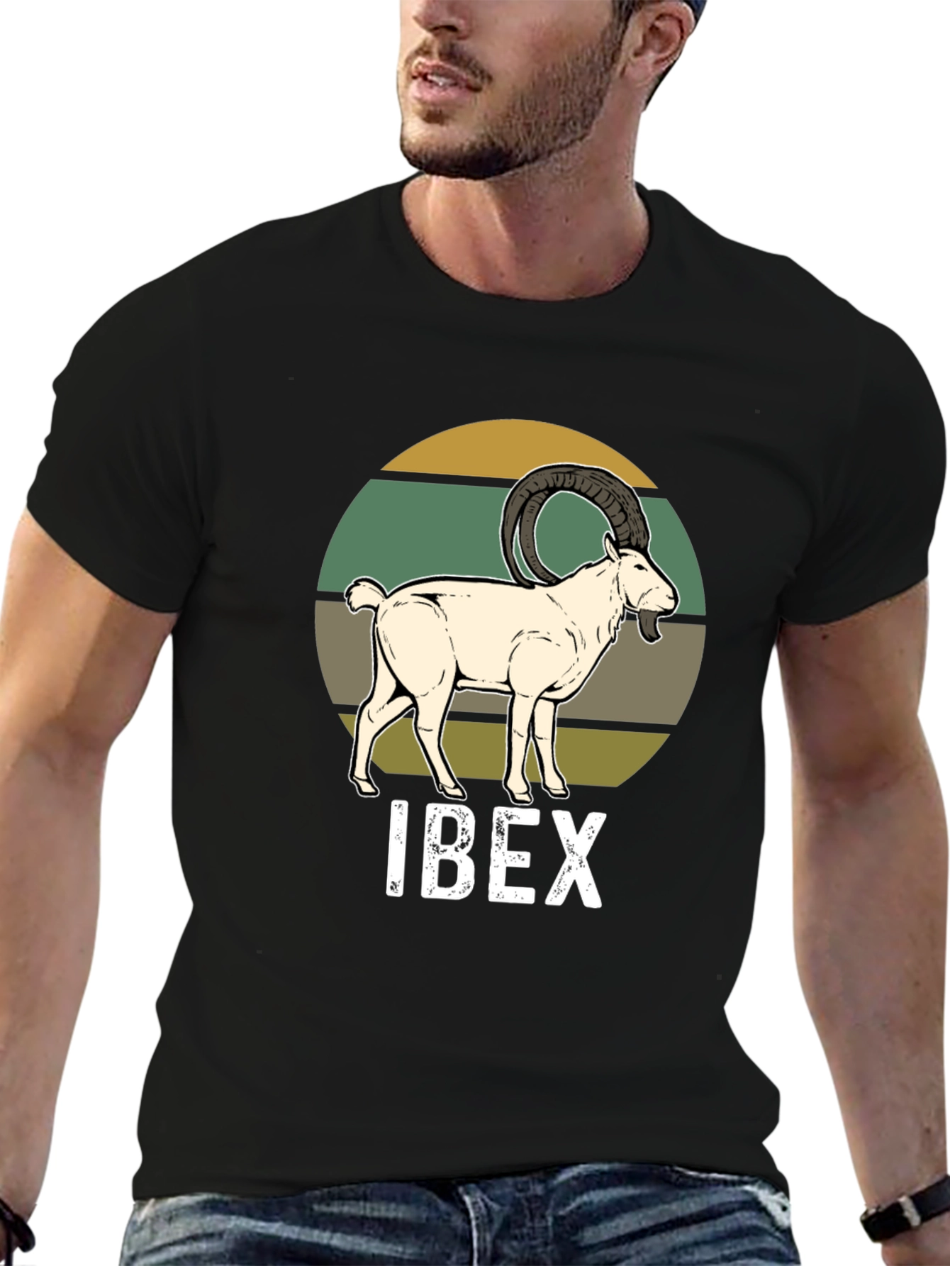 Ibex Graphic Tee - Retro Animal Print T-Shirt