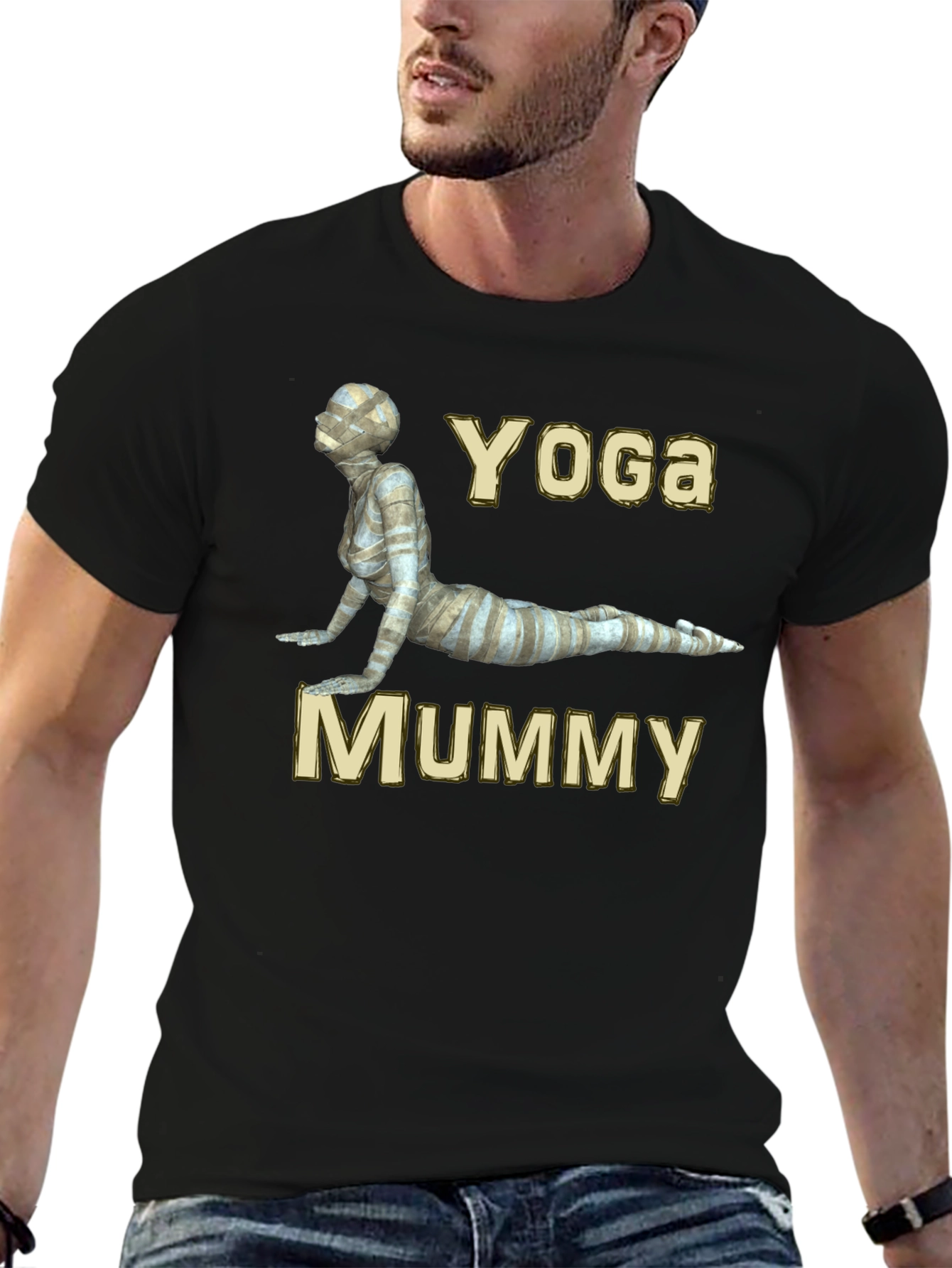 Yoga Mummy Graphic T-Shirt - Soft Cotton Blend