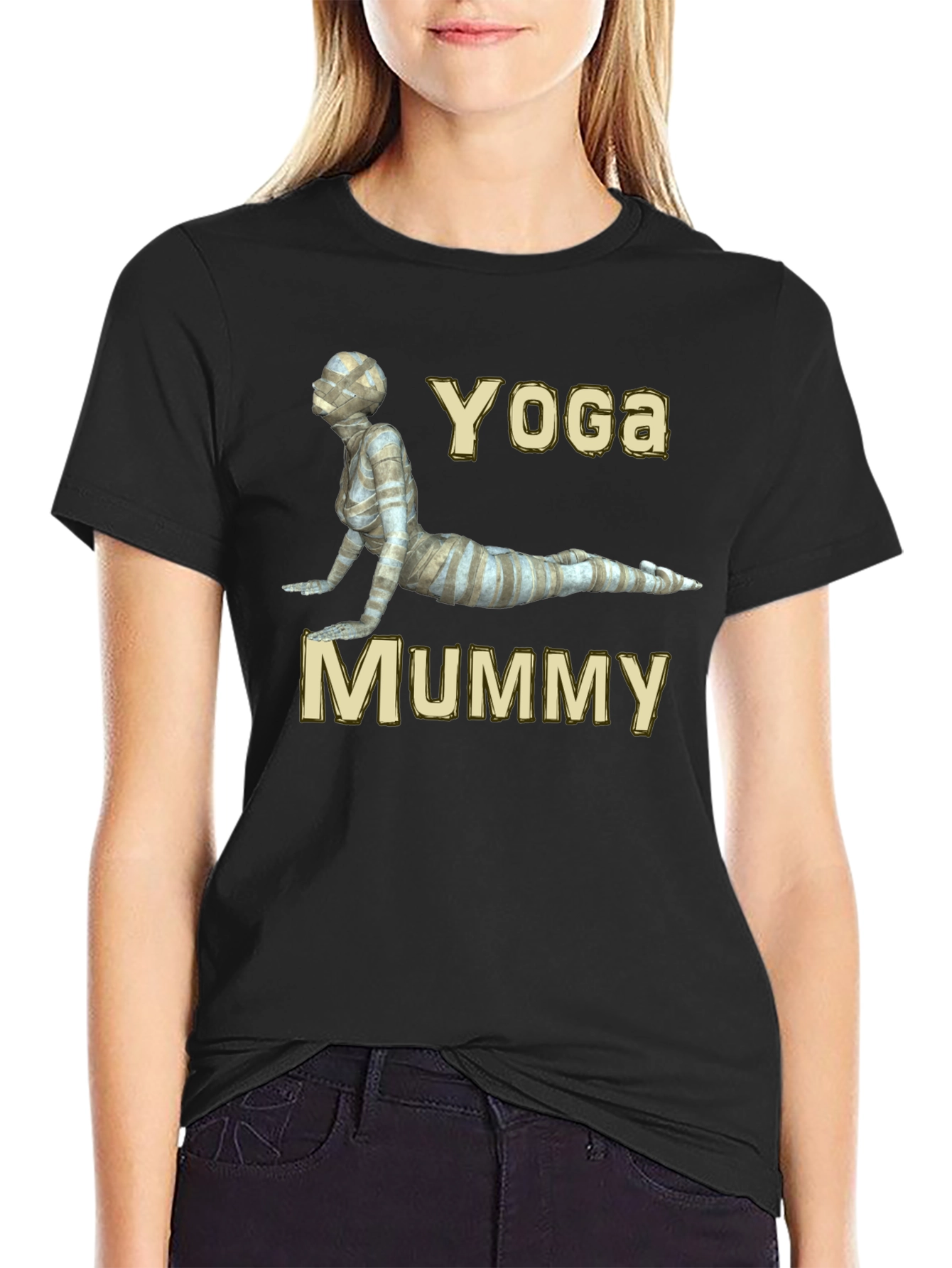 Yoga Mummy Graphic T-Shirt - Soft Cotton Blend