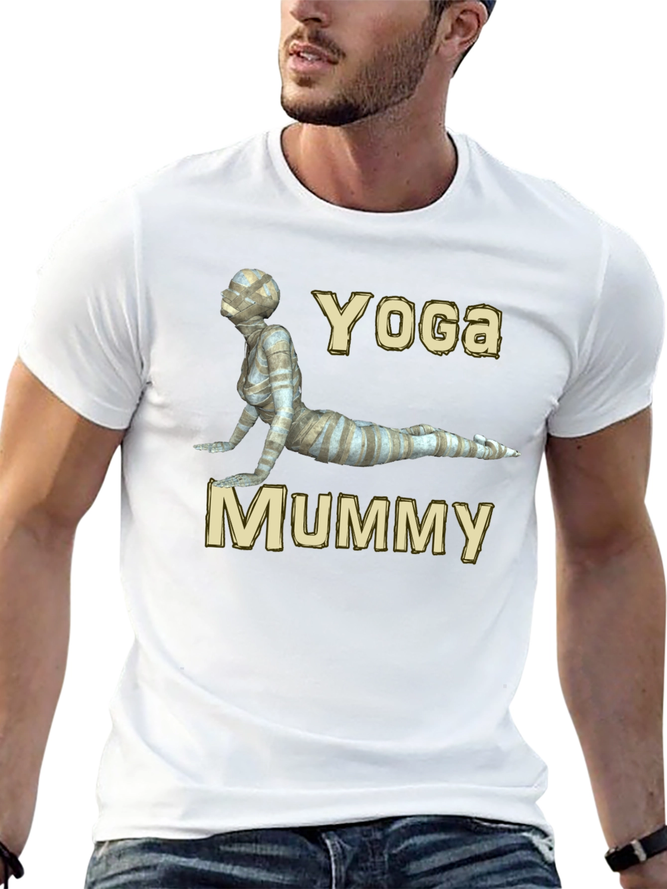 Yoga Mummy Graphic T-Shirt - Soft Cotton Blend
