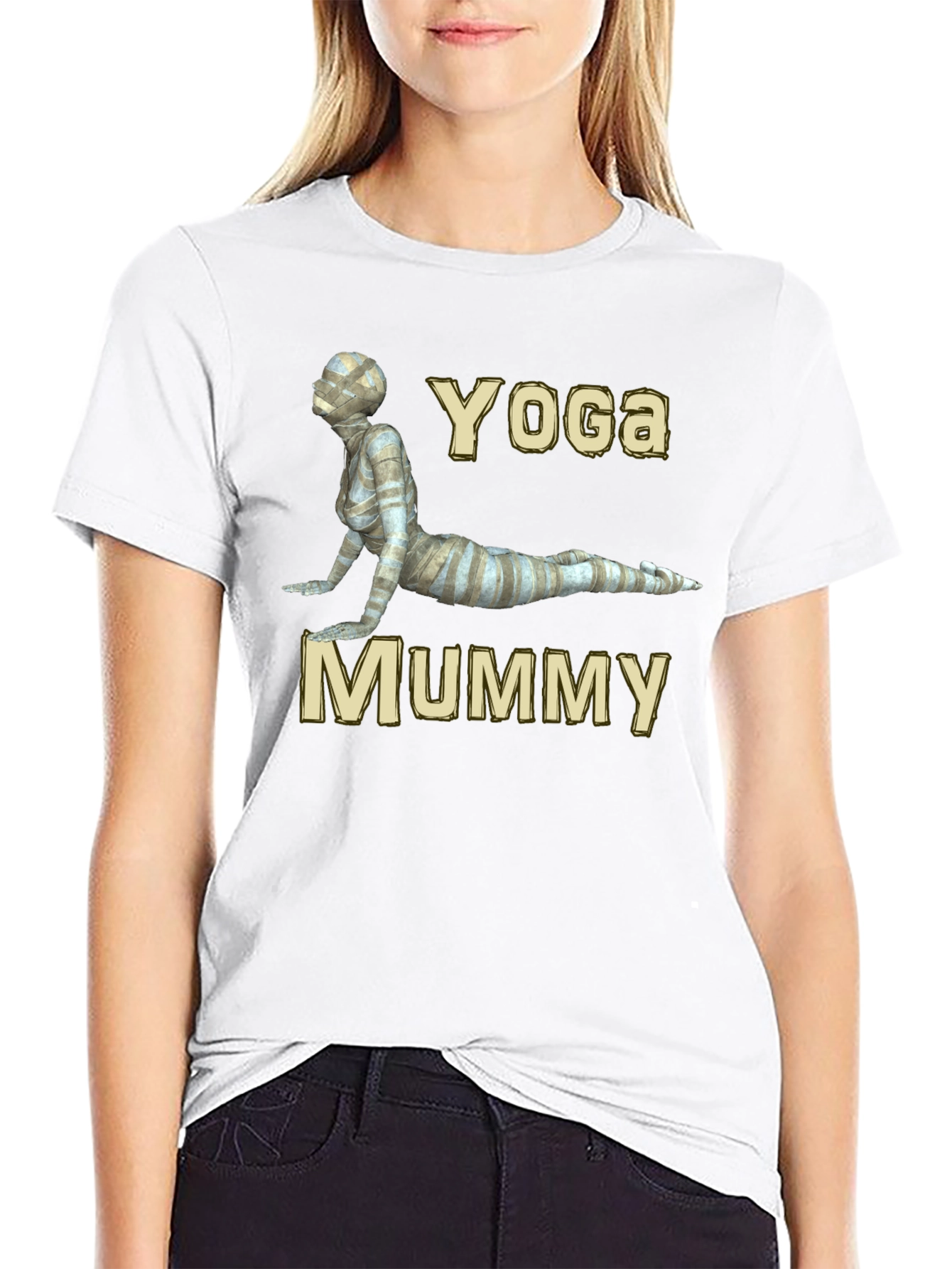 Yoga Mummy Graphic T-Shirt - Soft Cotton Blend