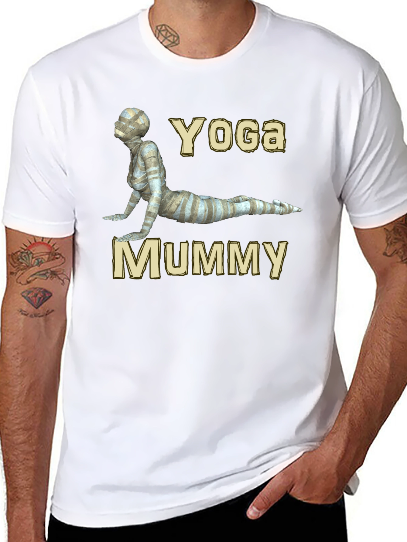 Yoga Mummy Graphic T-Shirt - Soft Cotton Blend