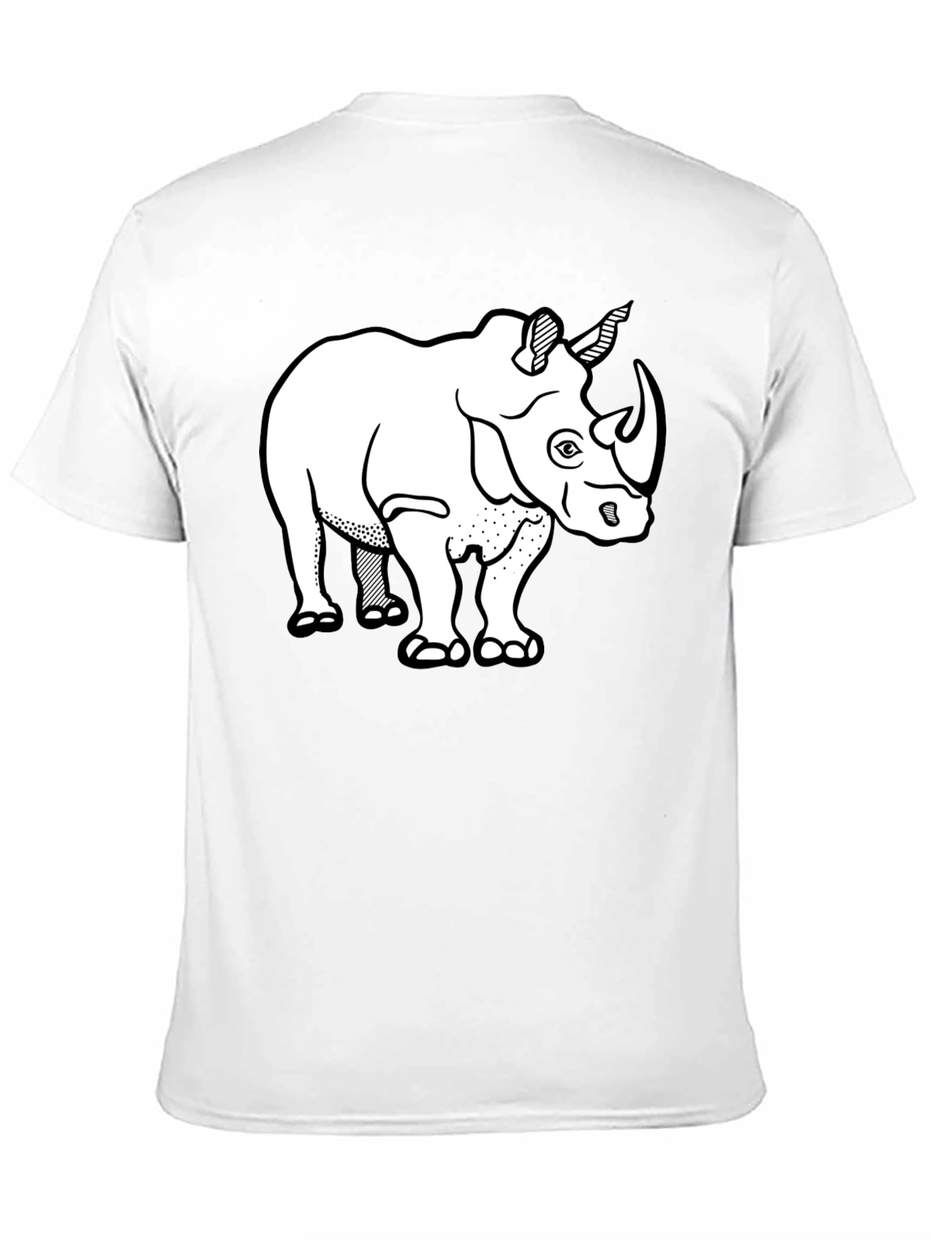 Rhino Graphic Tee - Black Cotton Casual T-Shirt